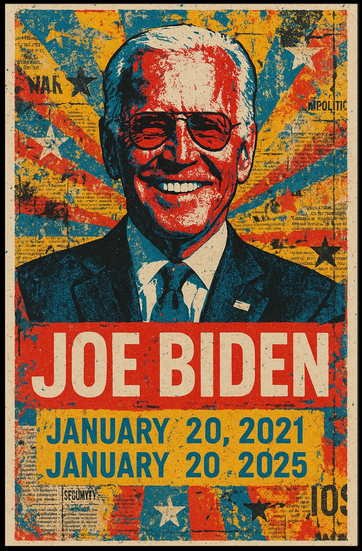 Joe Biden 46th President of the United States Street Art Mashup Poster
