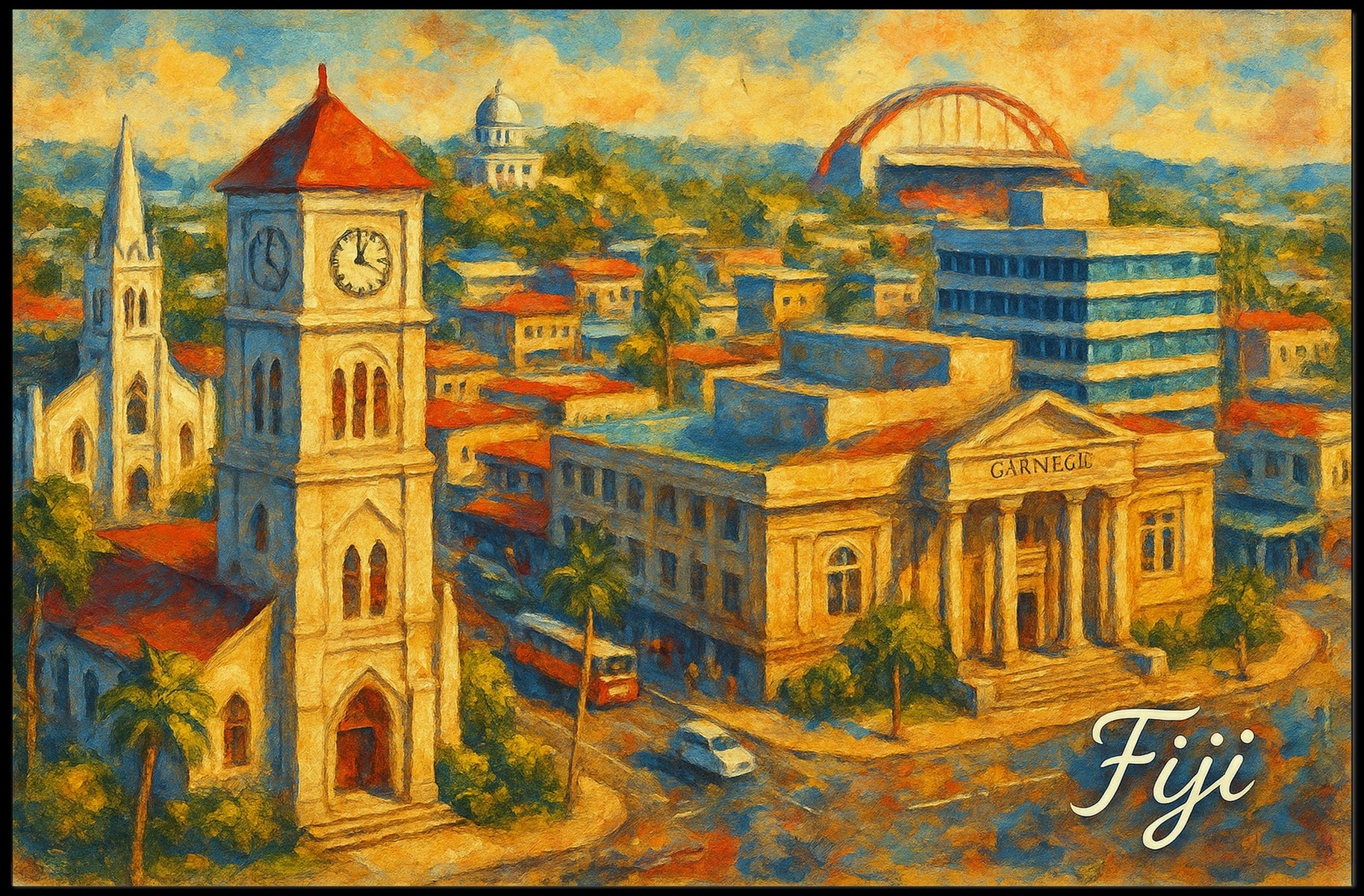 Scenic Fiji Cityscape Poster