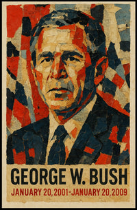 George W. Bush 43rd President of the United States Layered paper Collage Poster