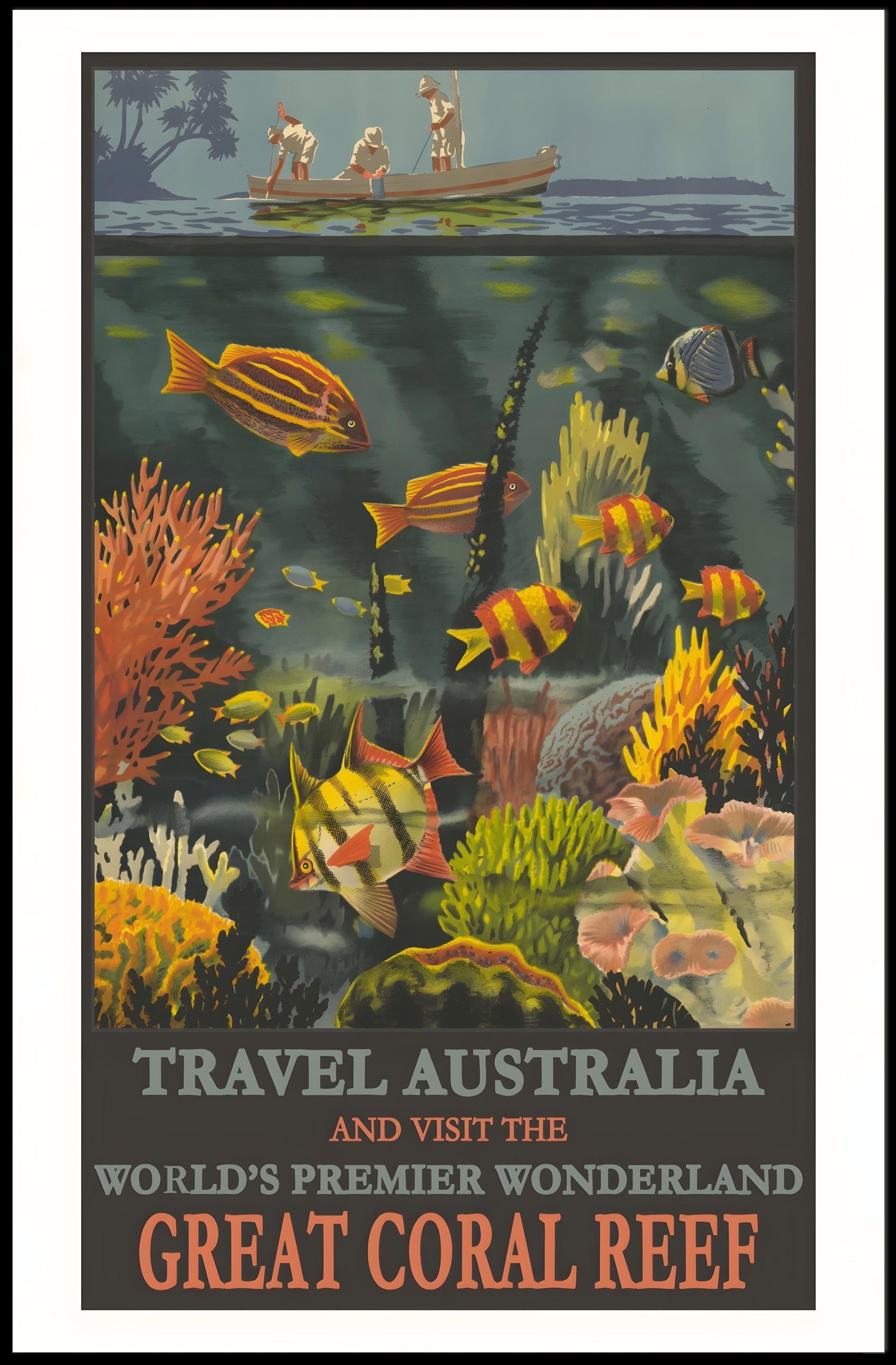 Vibrant Underwater Adventure Great Coral Reef Australia Travel Poster