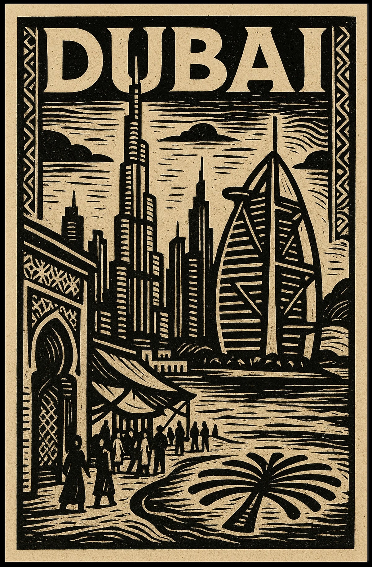 Discover Dubai Poster For Travel Lovers Iconic Skyline