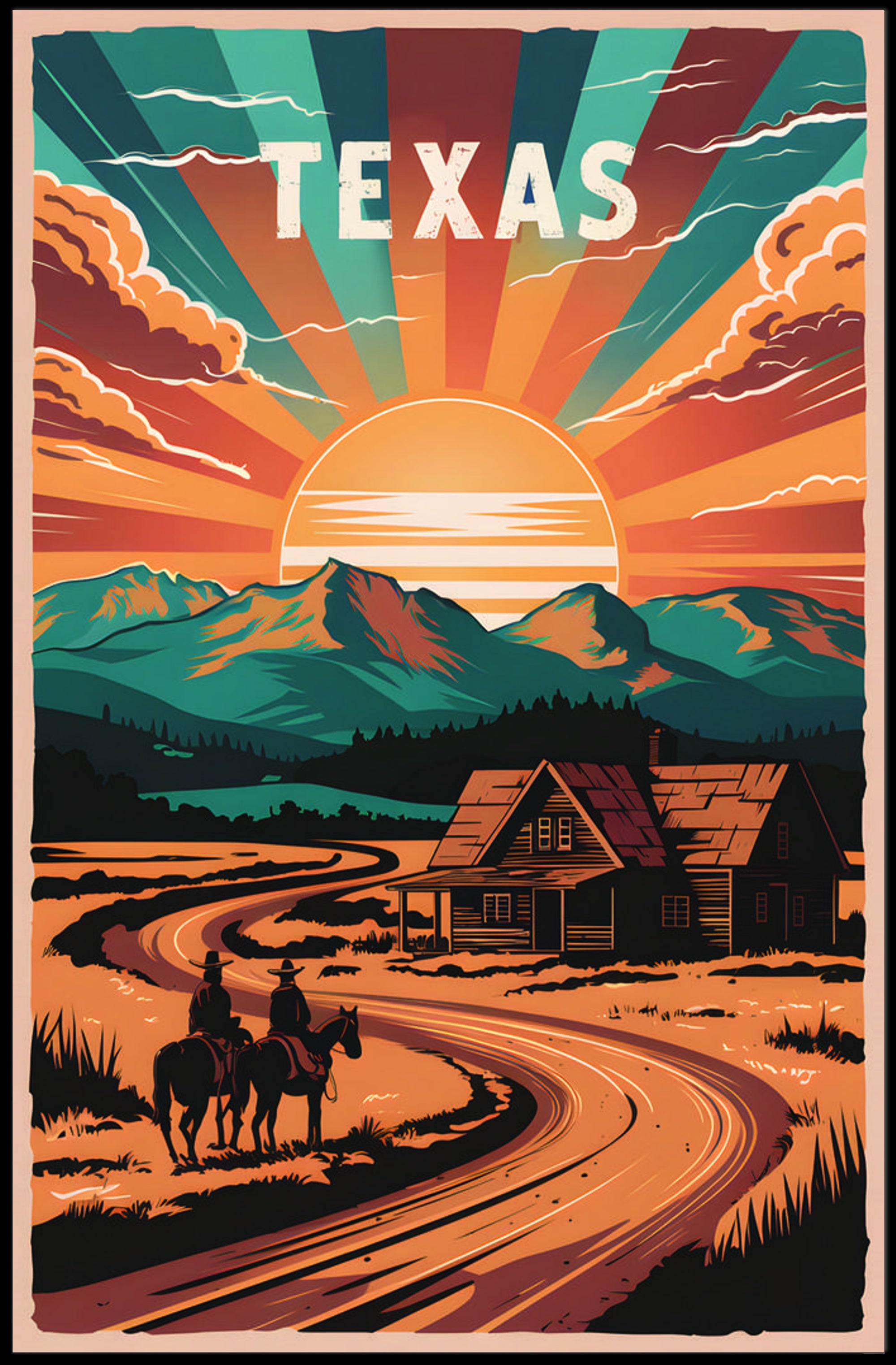 Texas Sunset Poster
