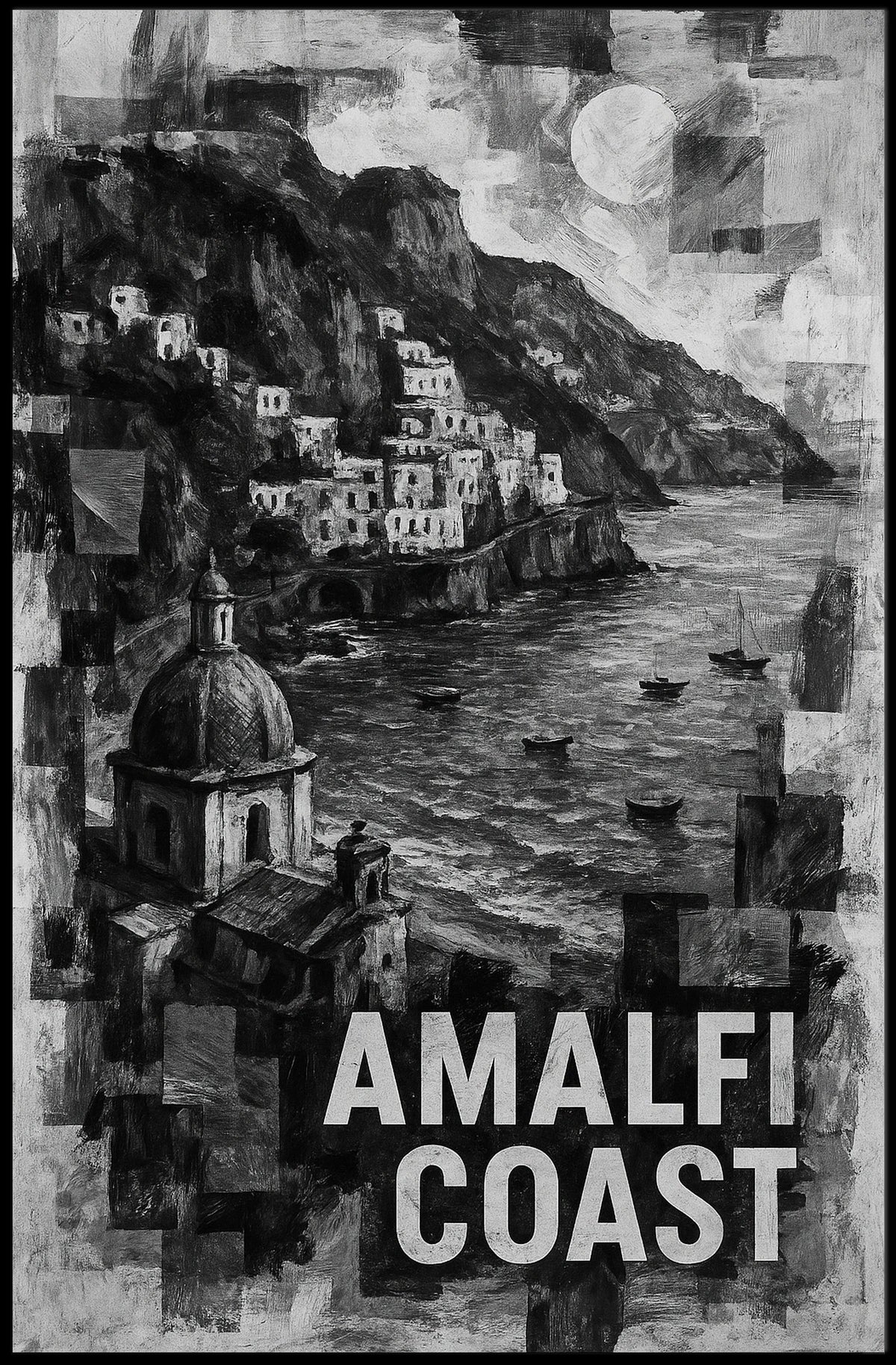 Amalfi Coast Poster Wall Art For Living Rooms Decor