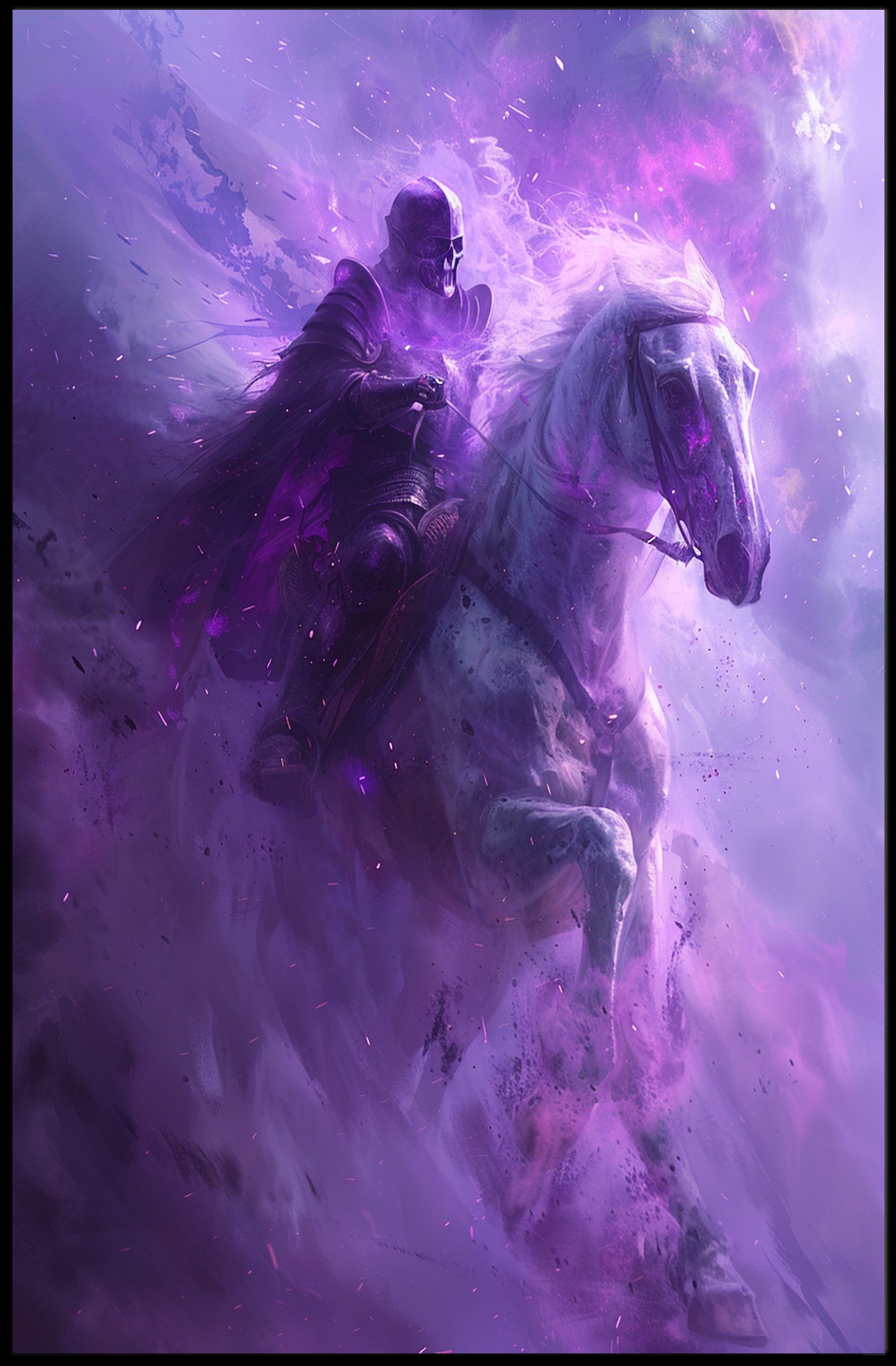 Dark Rider On Spectral Horse Fantasy or Mythology Poster PosterGoat