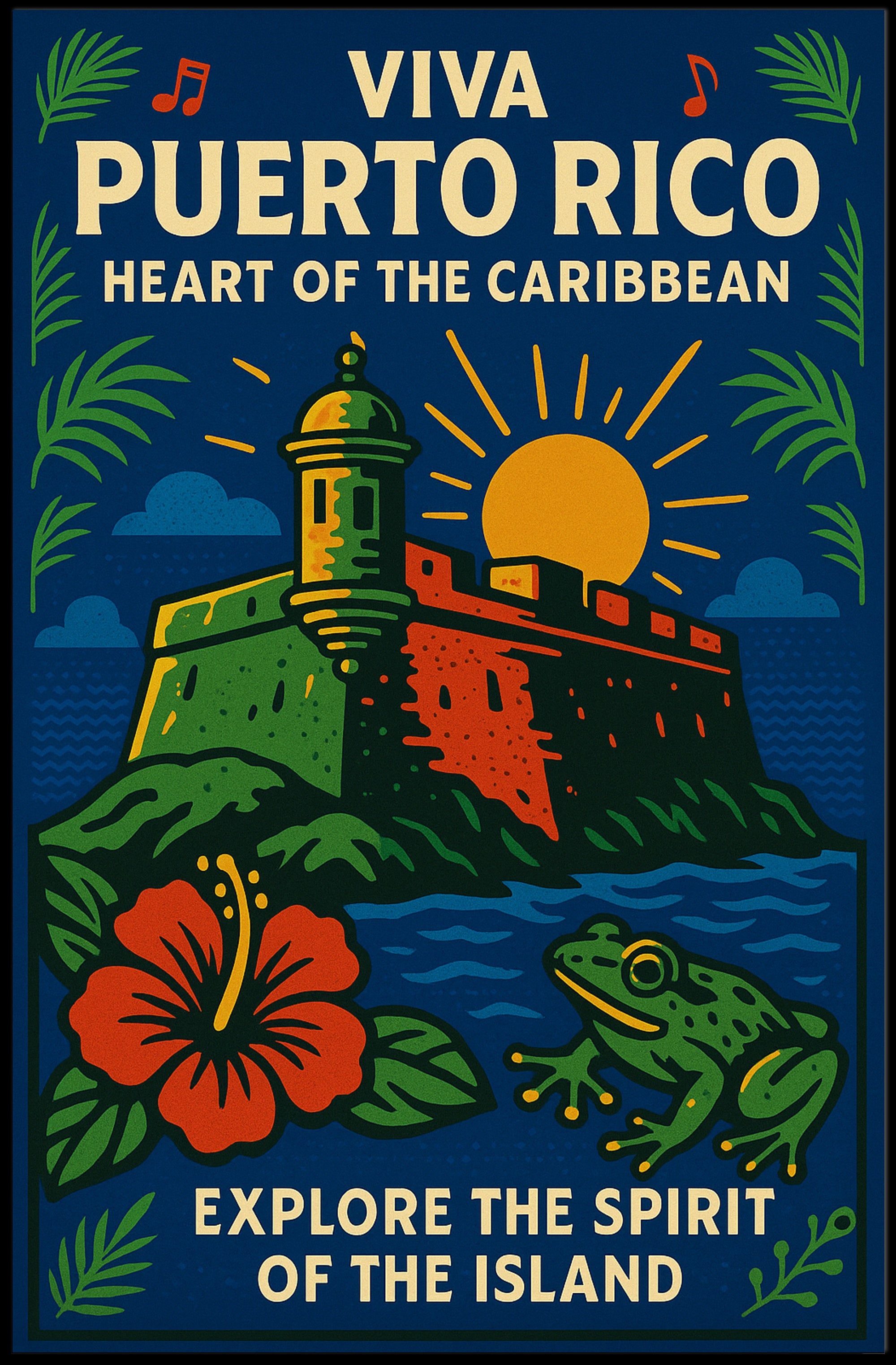 Viva Puerto Rico Heart of the Caribbean Poster PosterGoat