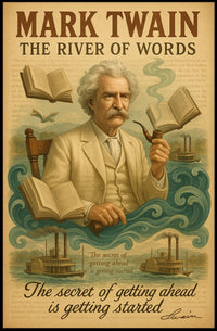 Mark Twain Inspirational River of Words Quote Motivational Poster PosterGoat
