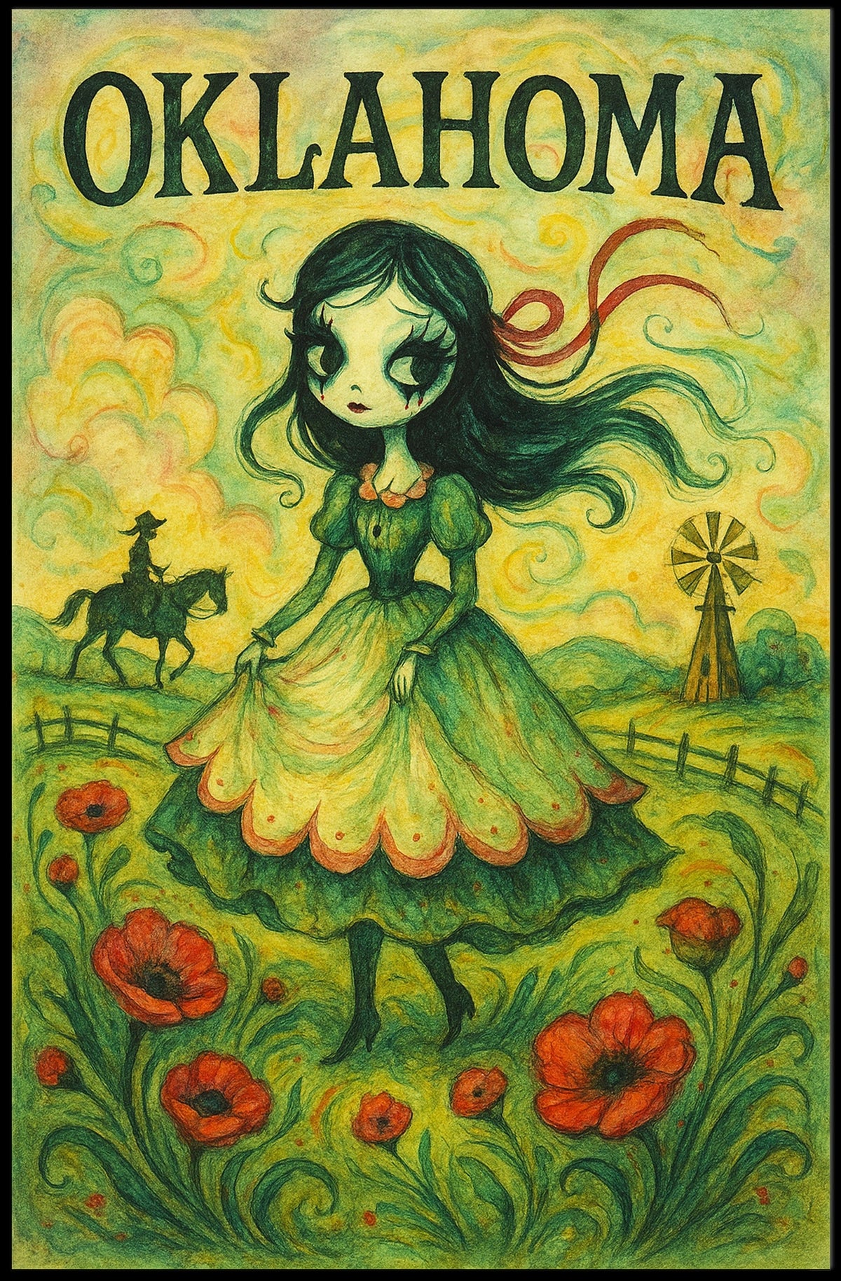 Oklahoma Enchantment Vintage Collectors Poster