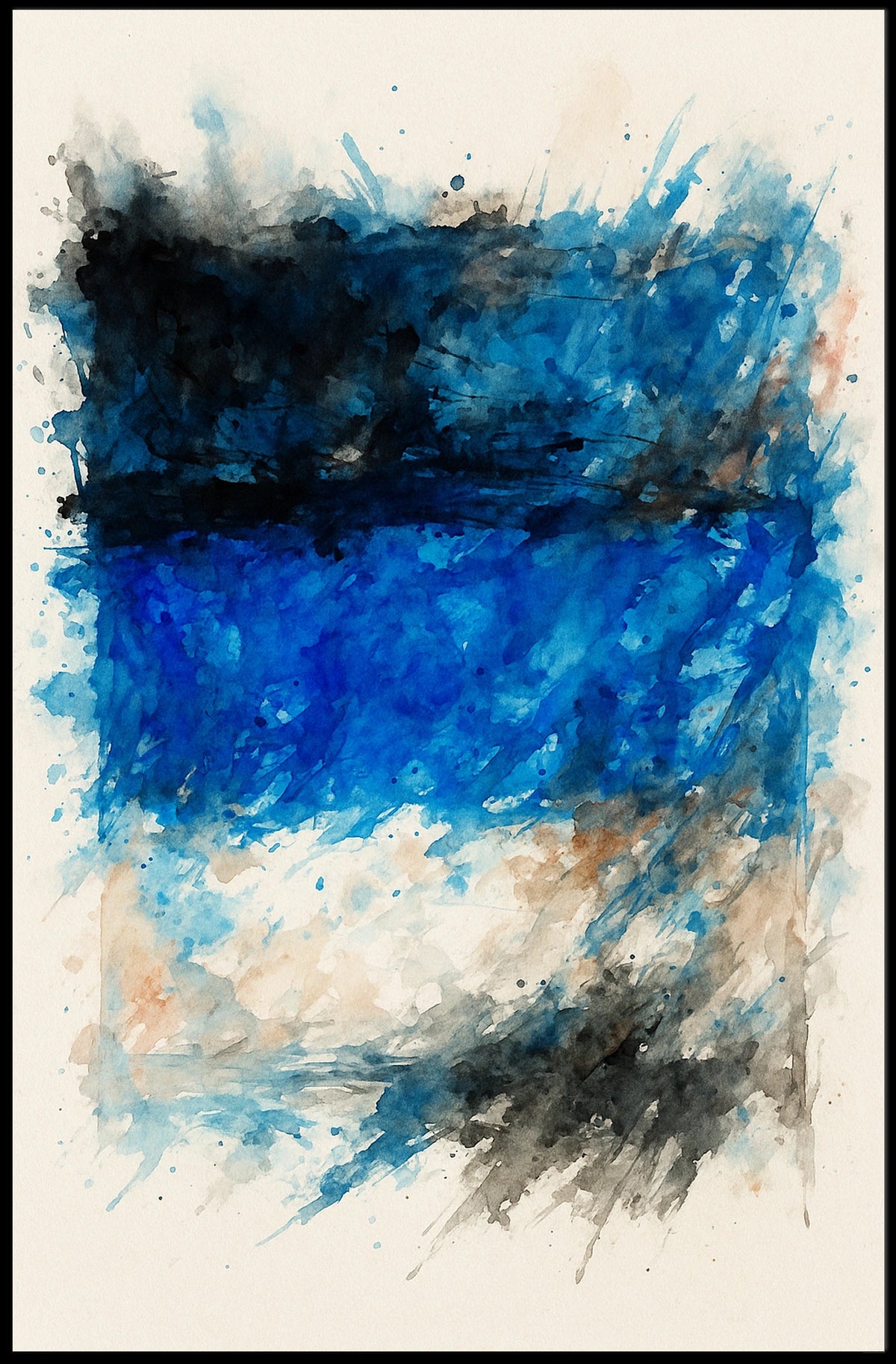 Abstract Blue Horizon Abstract Poster