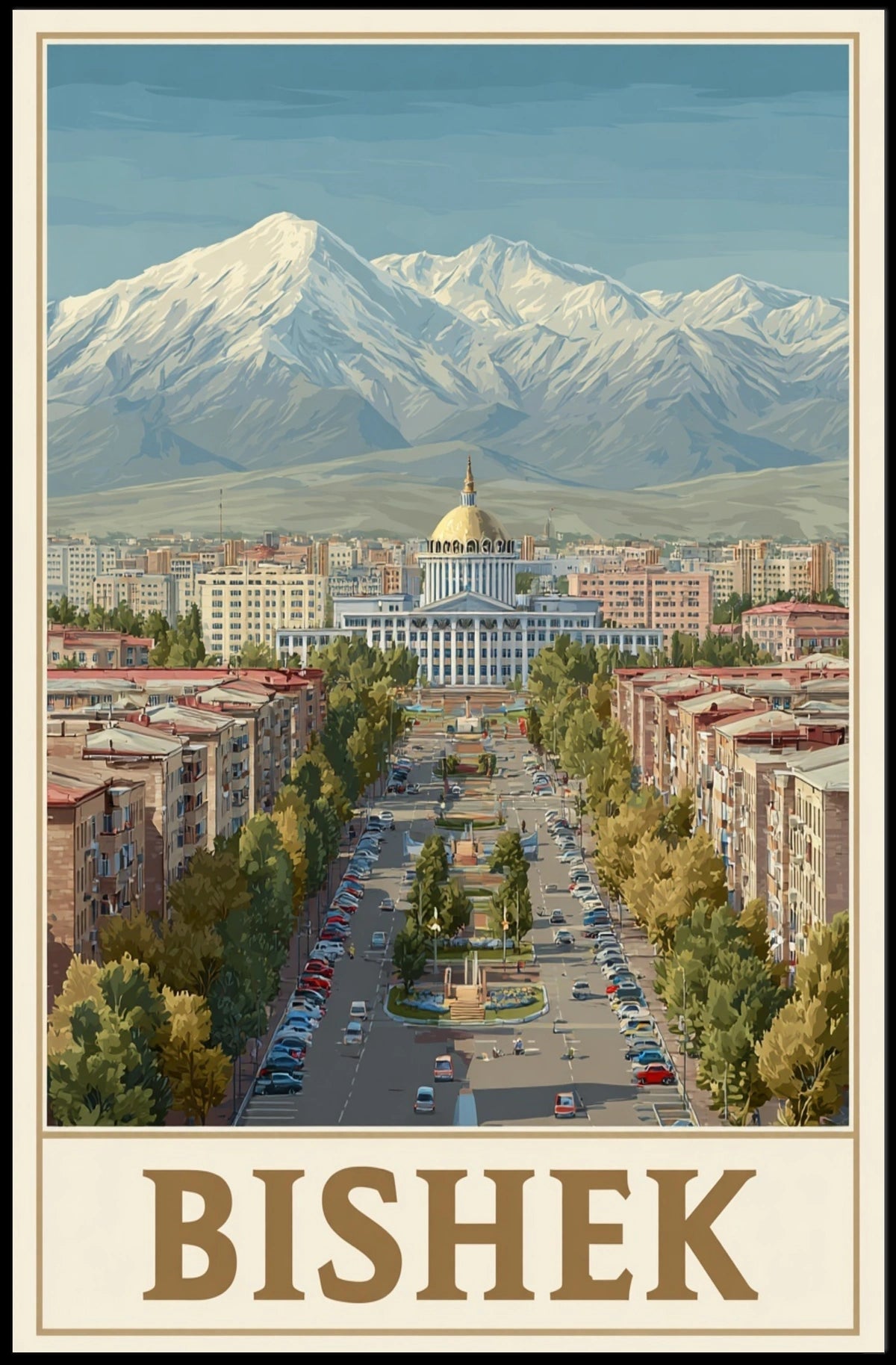 Bishkek Cityscape Poster