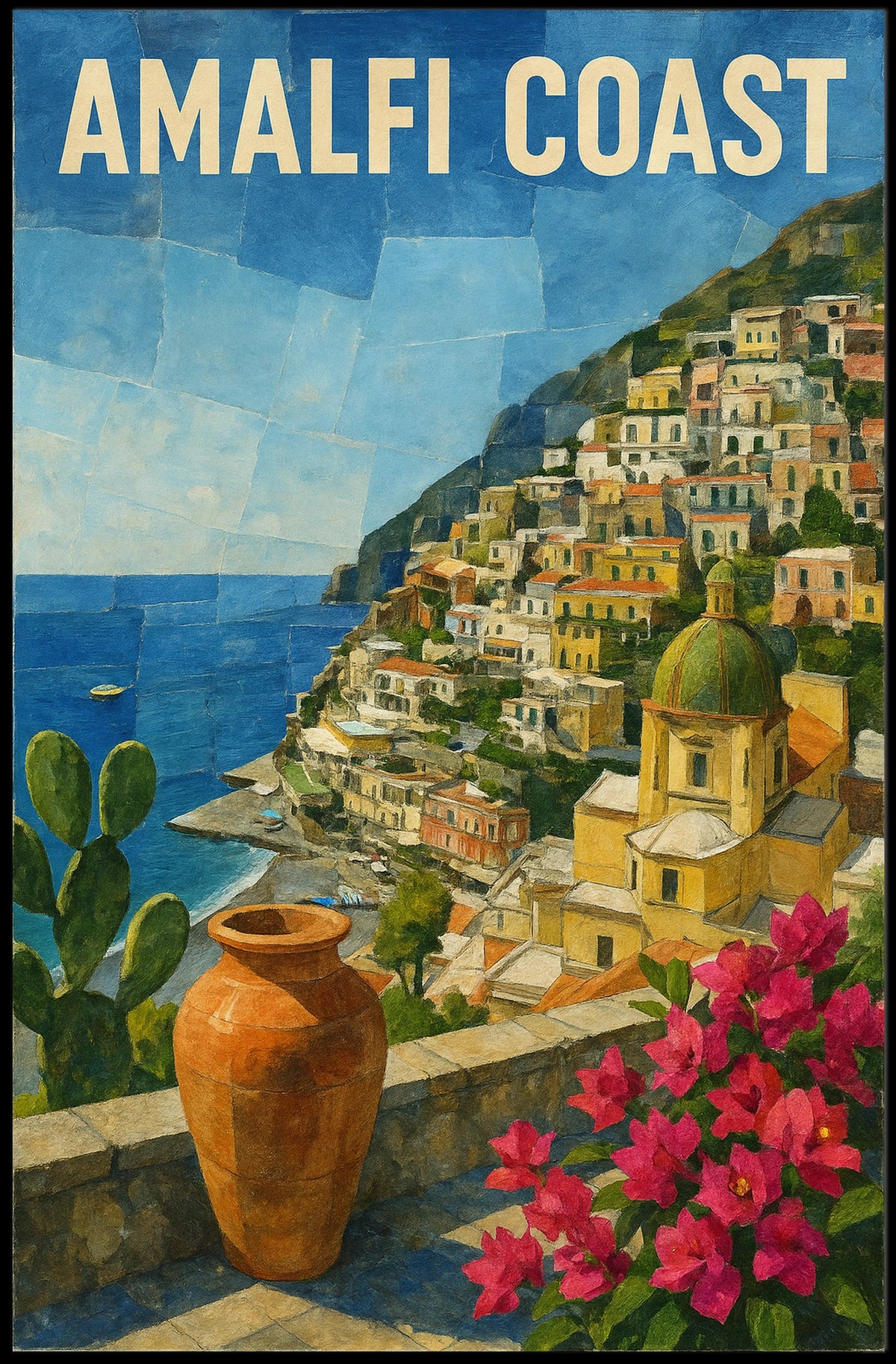 Amalfi Coast Poster 18x24 Coastal Wall Art Decor Vibe