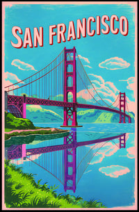 San Francisco Bridge Illustration Poster