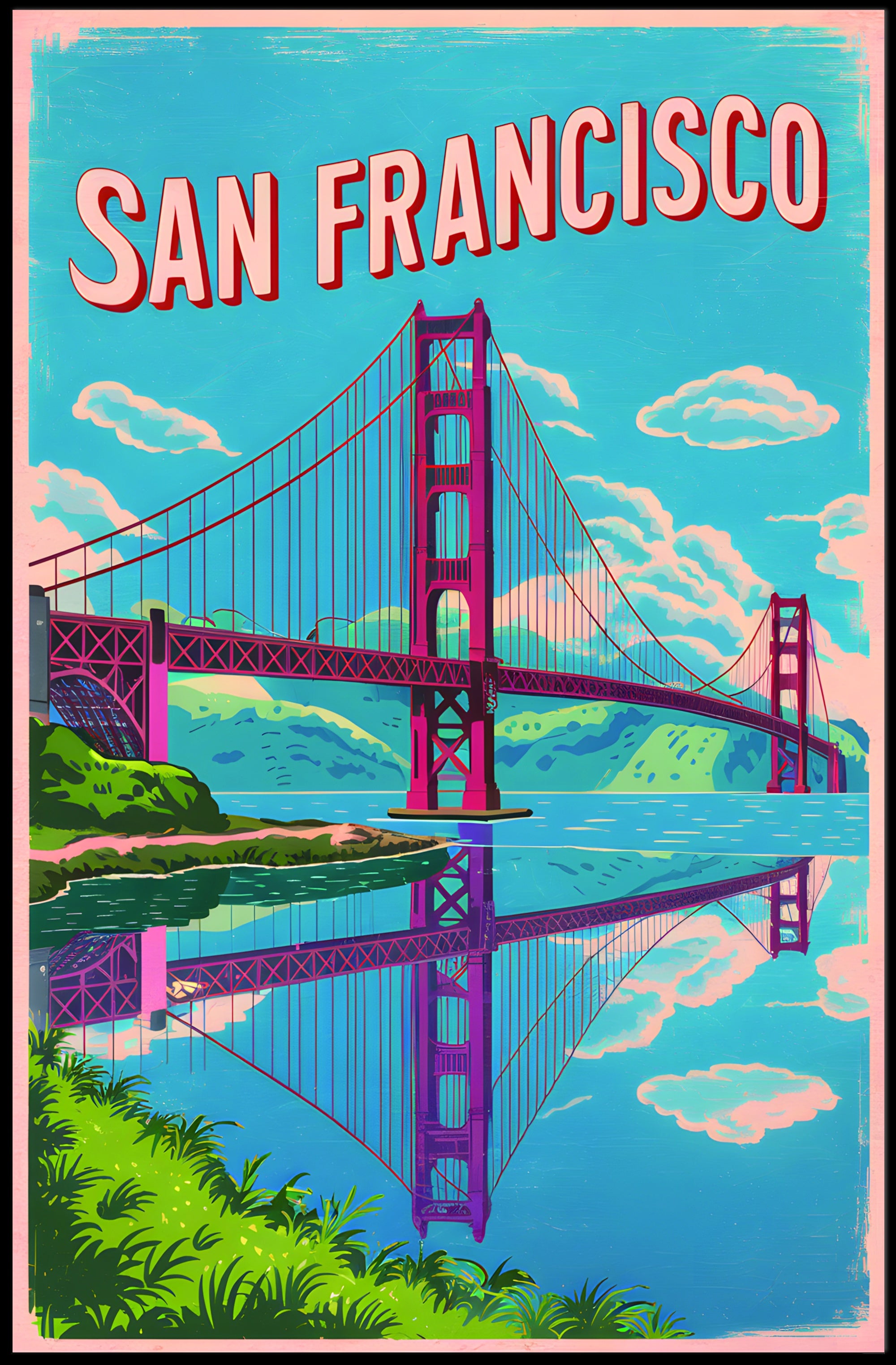 San Francisco Bridge Illustration Poster