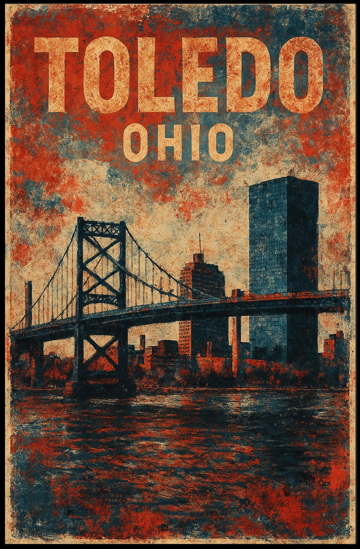 Toledo, Ohio Urban Landscape Poster