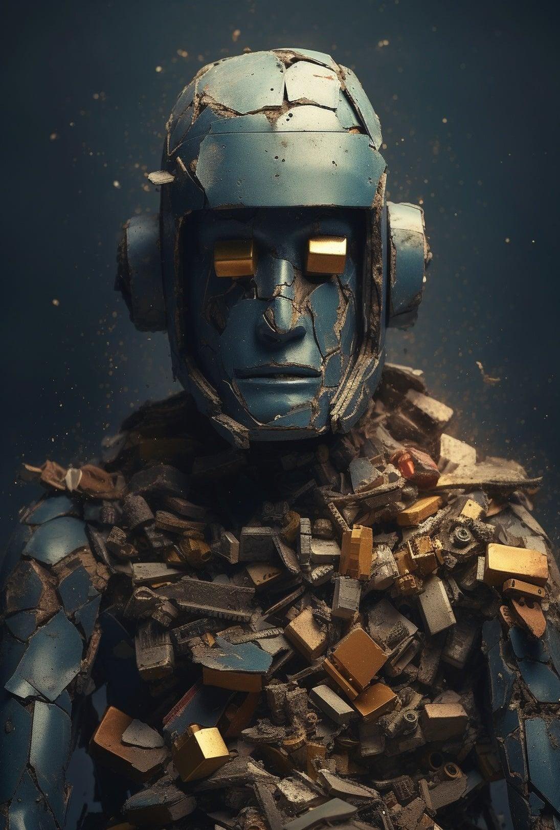 Futuristic Cyborg Erosion: A Sci-Fi Poster