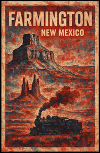Farmington New Mexico Vintage Travel Retro Collector Poster