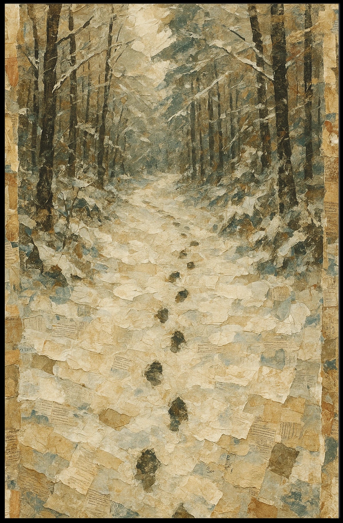Winter Forest Path Poster