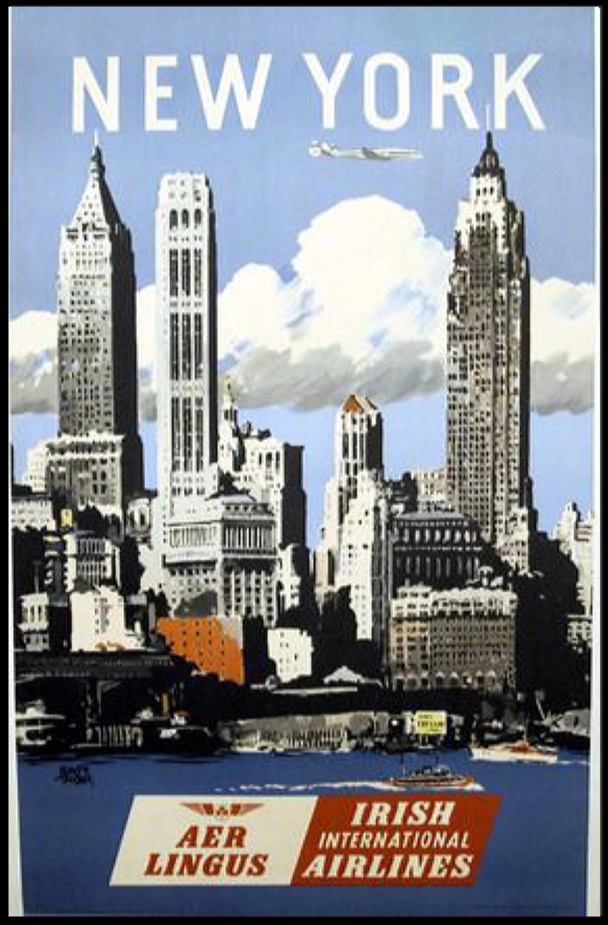 New York City Poster Vintage Travel Cityscape Wall Art