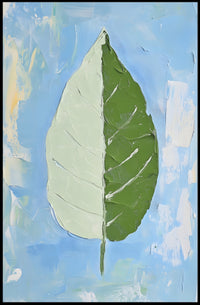 Dual Nature Leaf Modern Abstract Poster Print