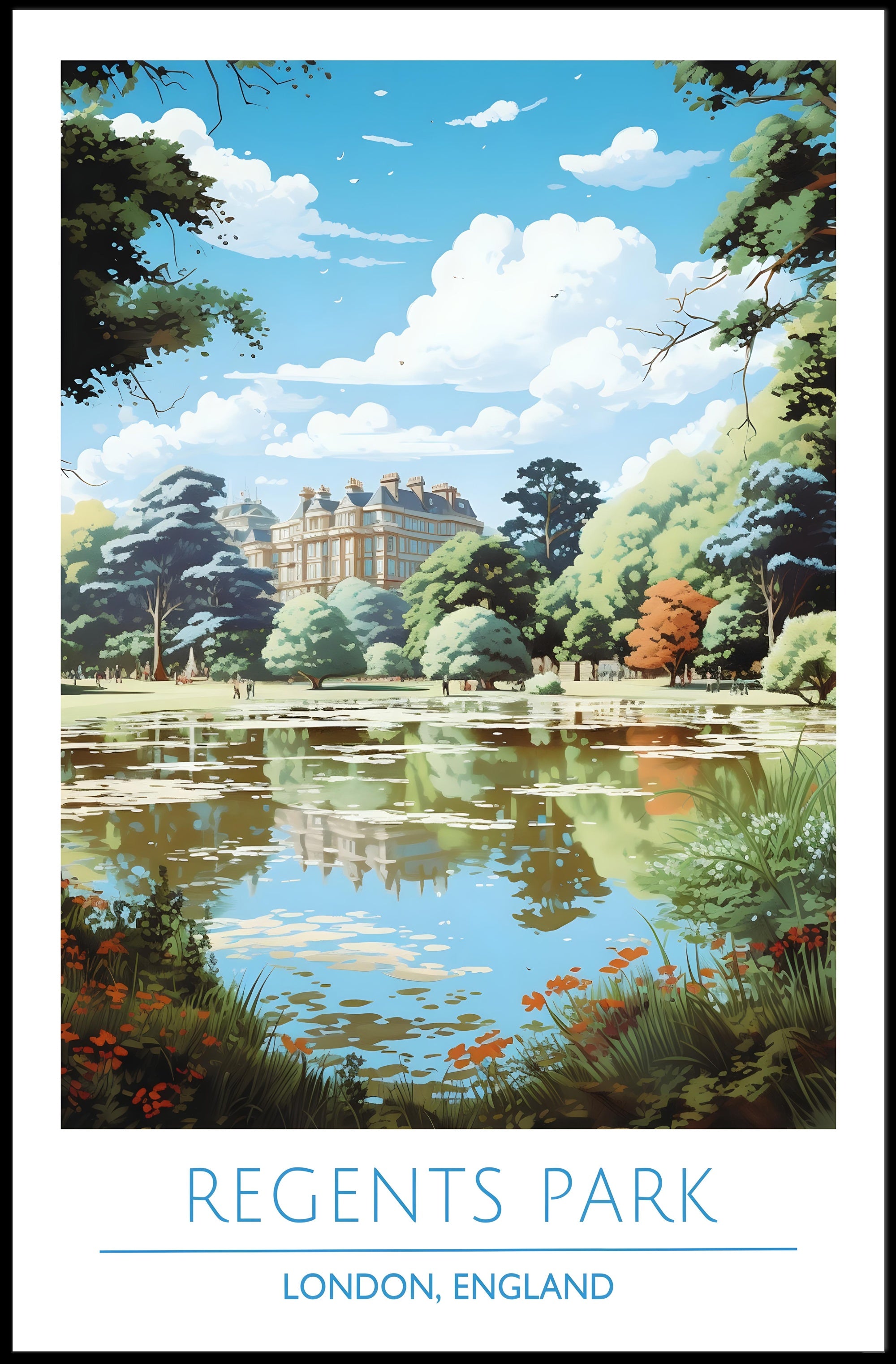Regent's Park Tranquility Travel Poster