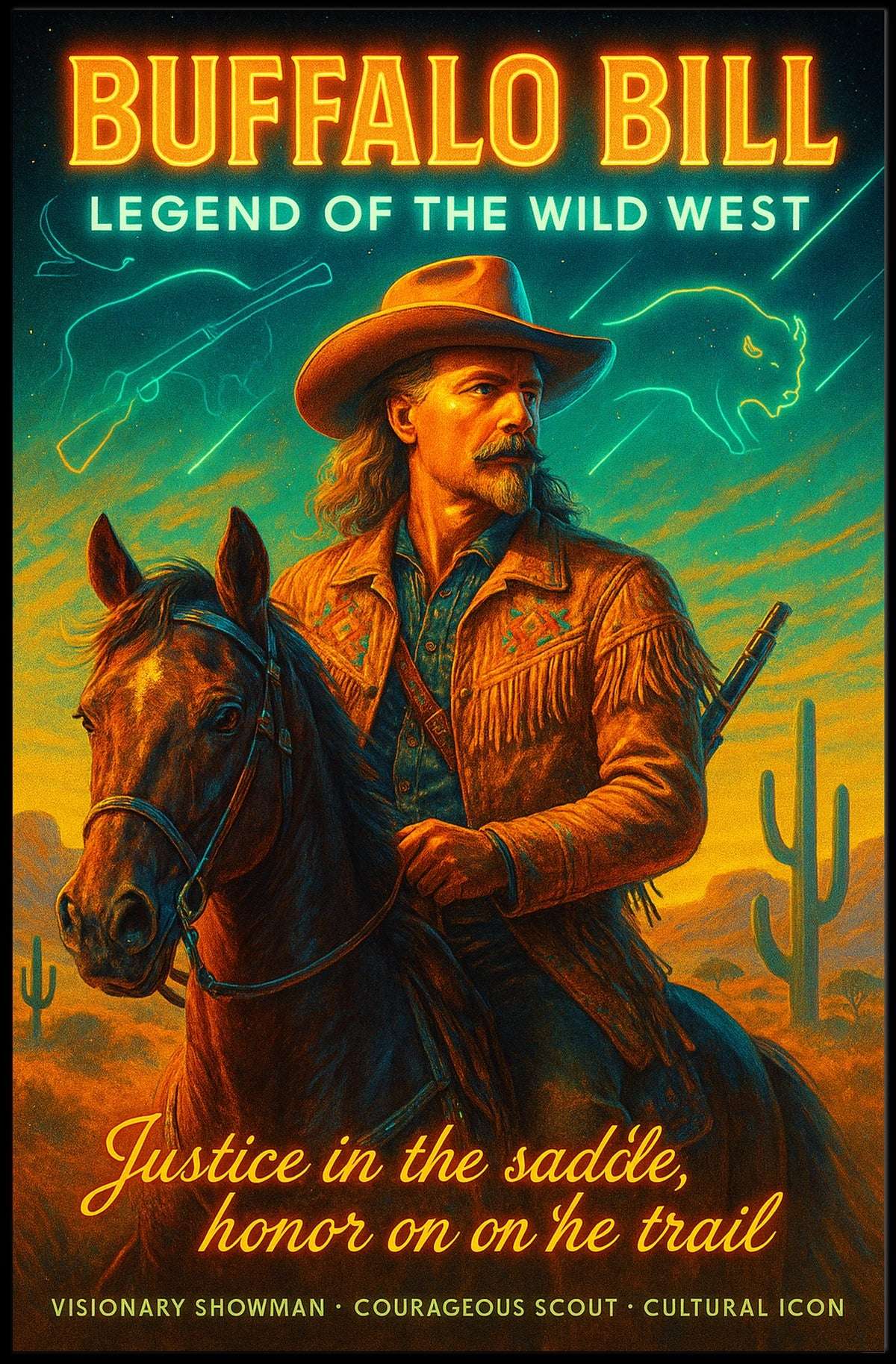 Legendary Wild West Cowboy Adventure Cultural or Heritage Poster