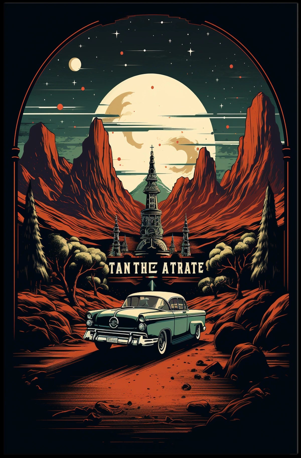 Retro Desert Adventure Poster