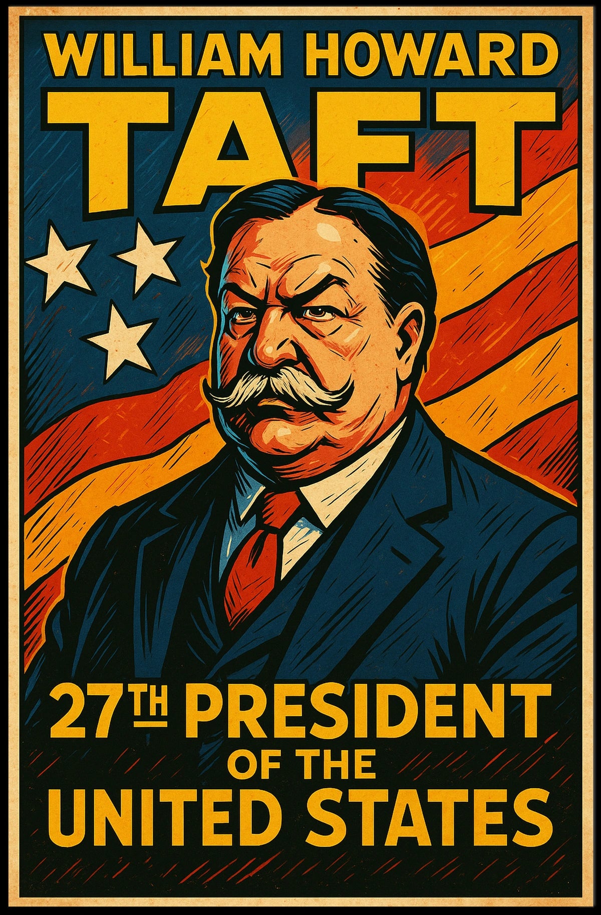 William Howard Taft 27th President Poster Vintage Wall Art
