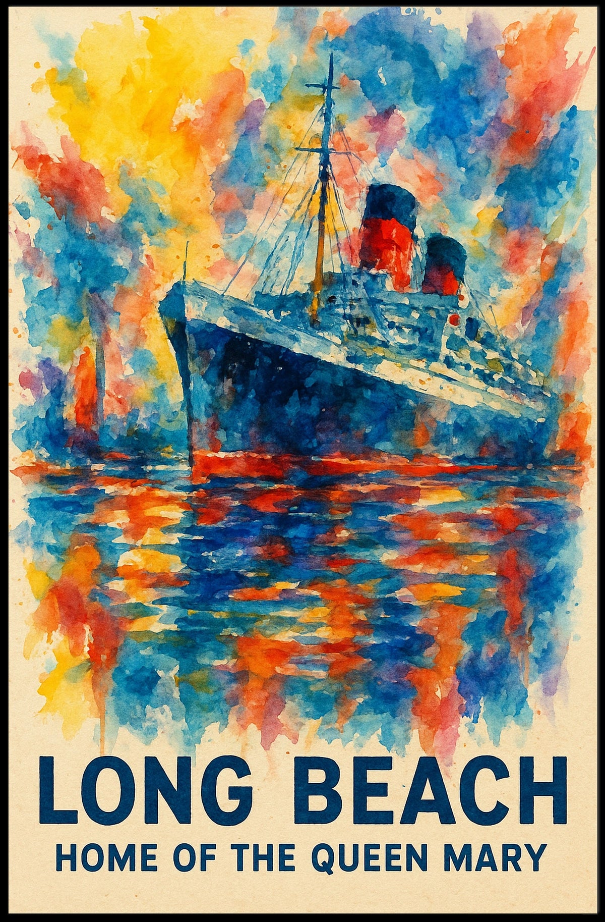 Long Beach Home Of The Queen Mary Poster