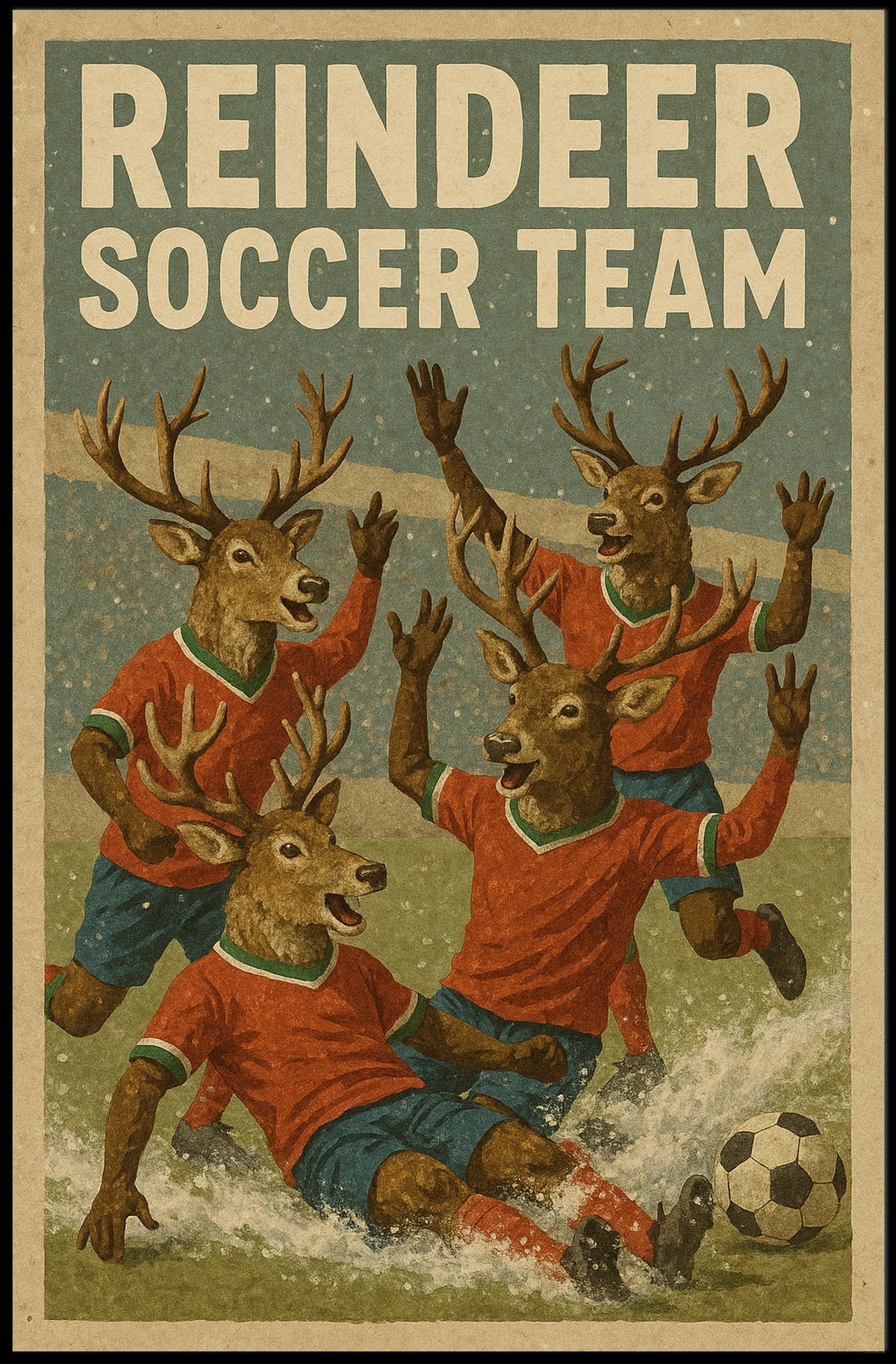 Reindeer Soccer Team Extravaganza Poster