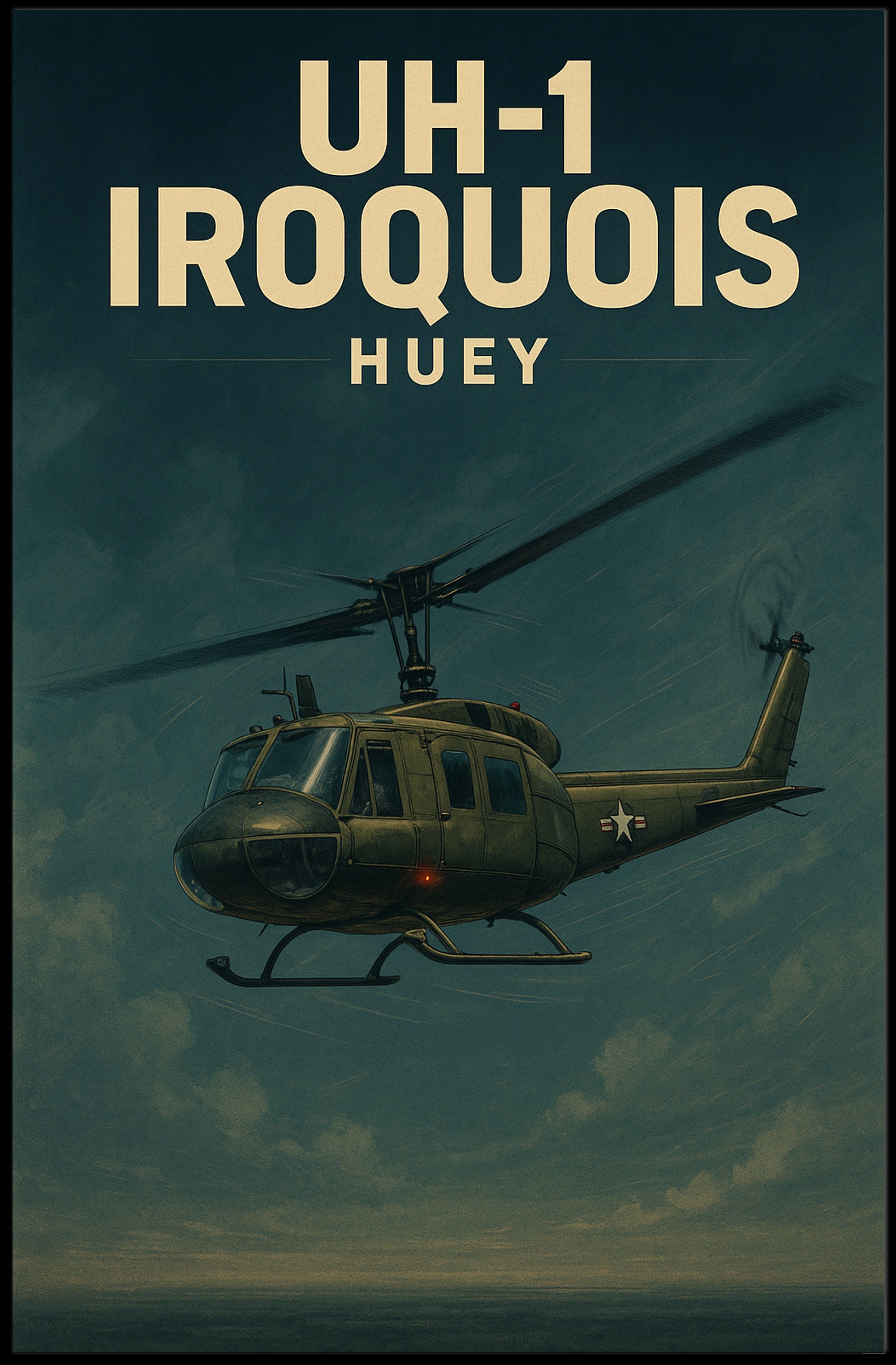 UH-1 Iroquois Helicopter Flight Historical or Presidential Poster PosterGoat
