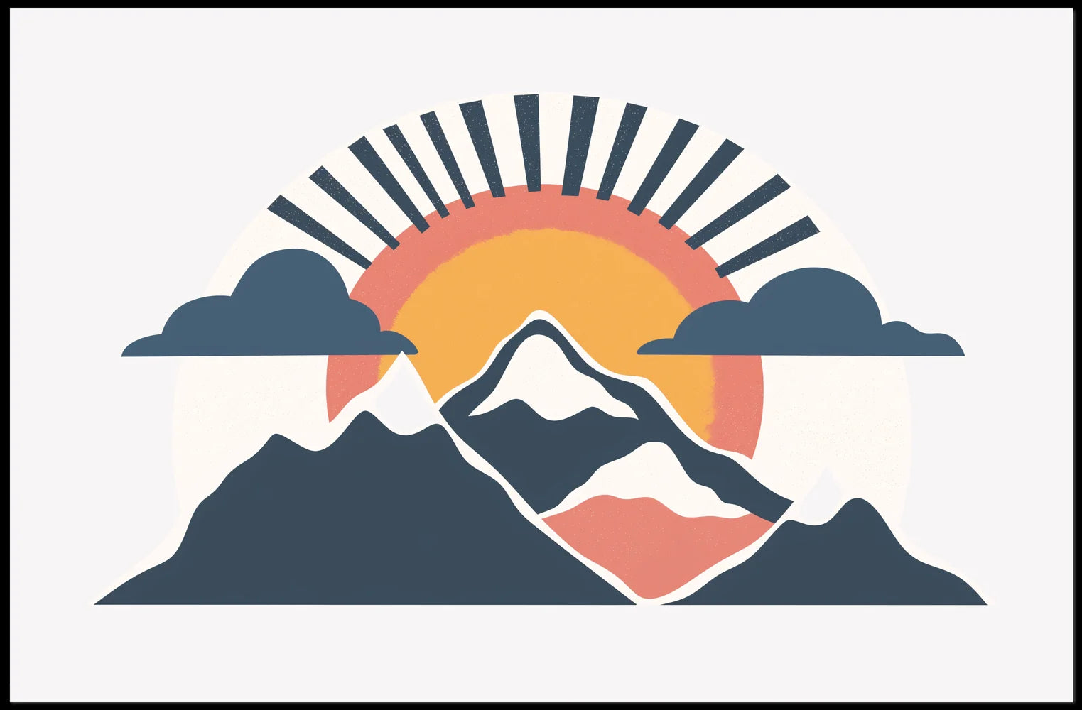 Mountain Sunrise Poster: Modern Minimalist Landscape Art