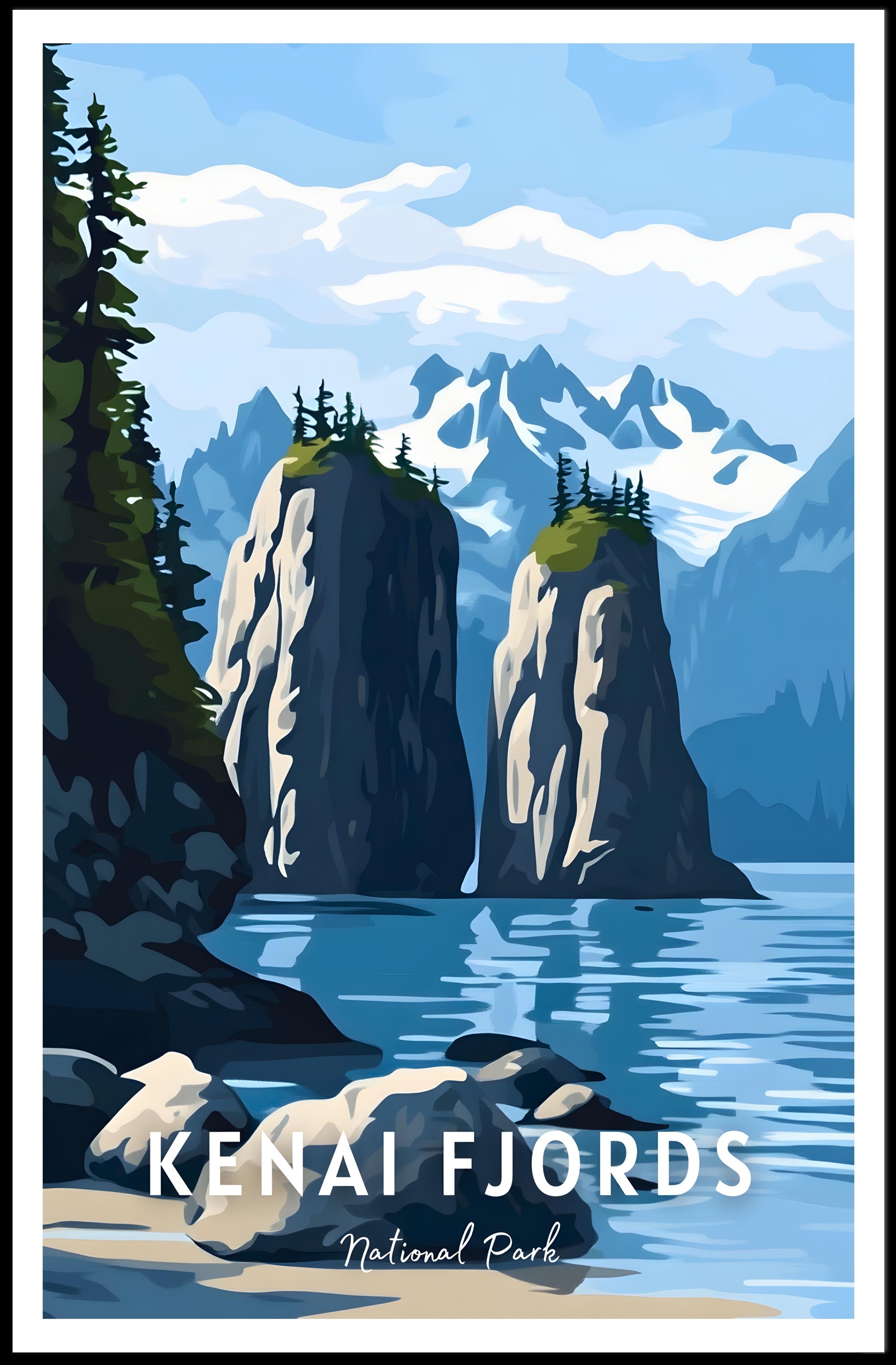 Kenai Fjords Poster Scenic Travel Landscape Wall Art
