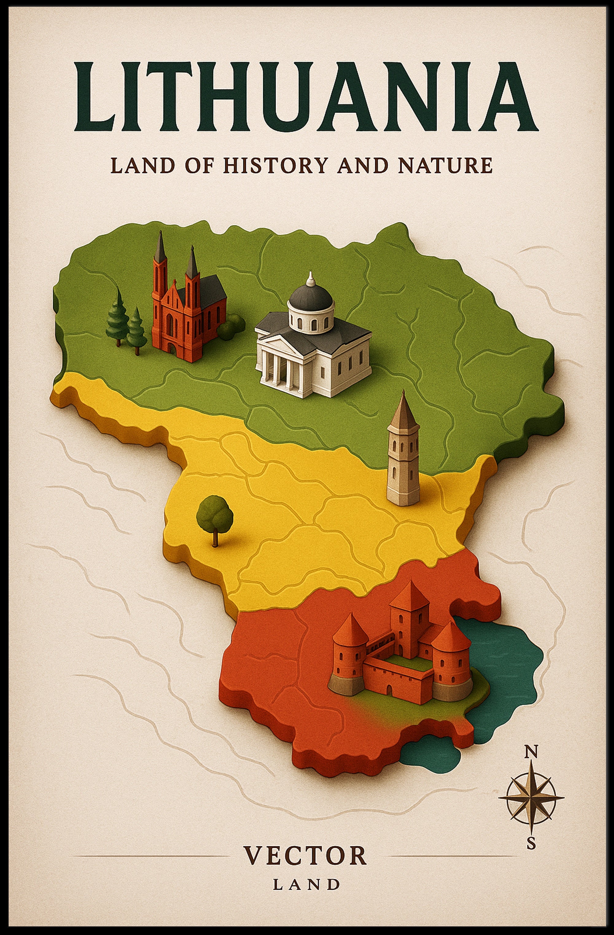 Lithuania Land of History and Nature Poster PosterGoat