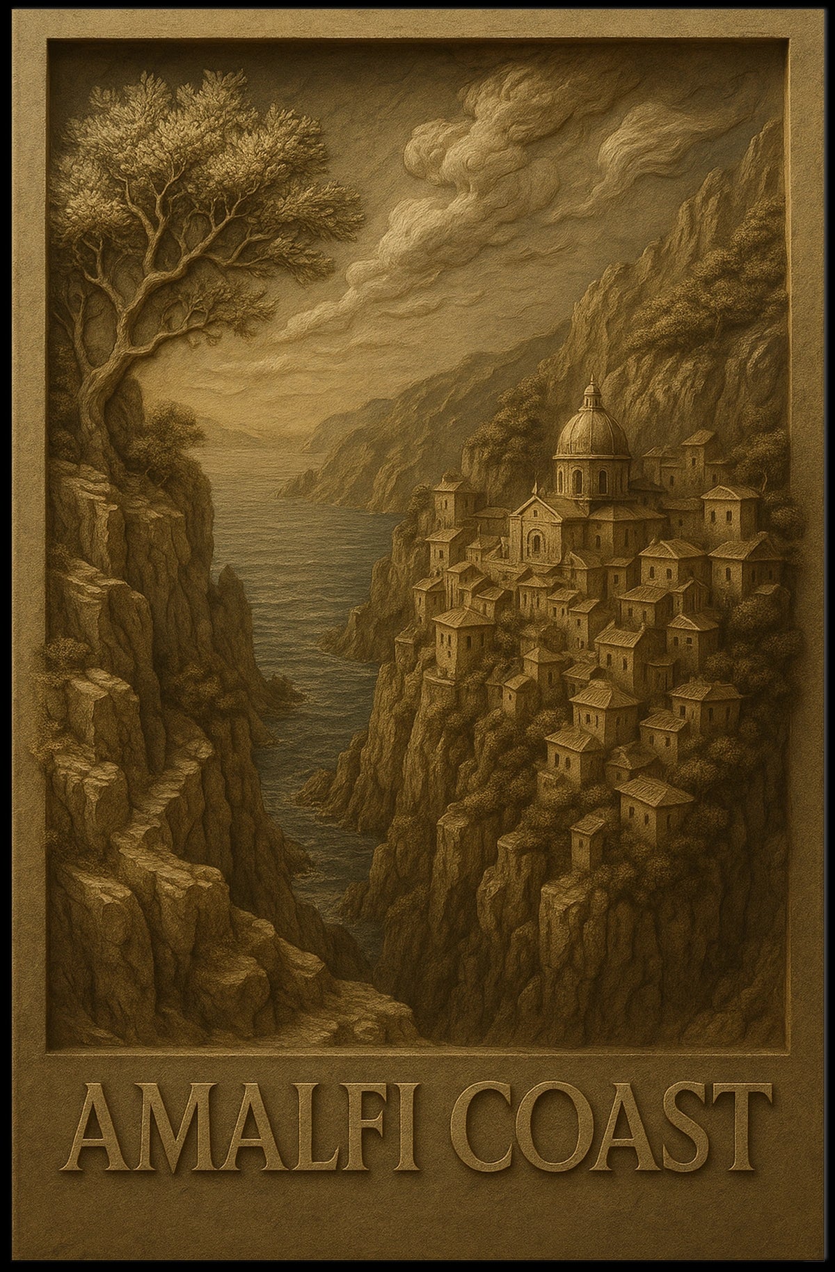 Amalfi Coast Poster Coastal Wall Art For Home Decor