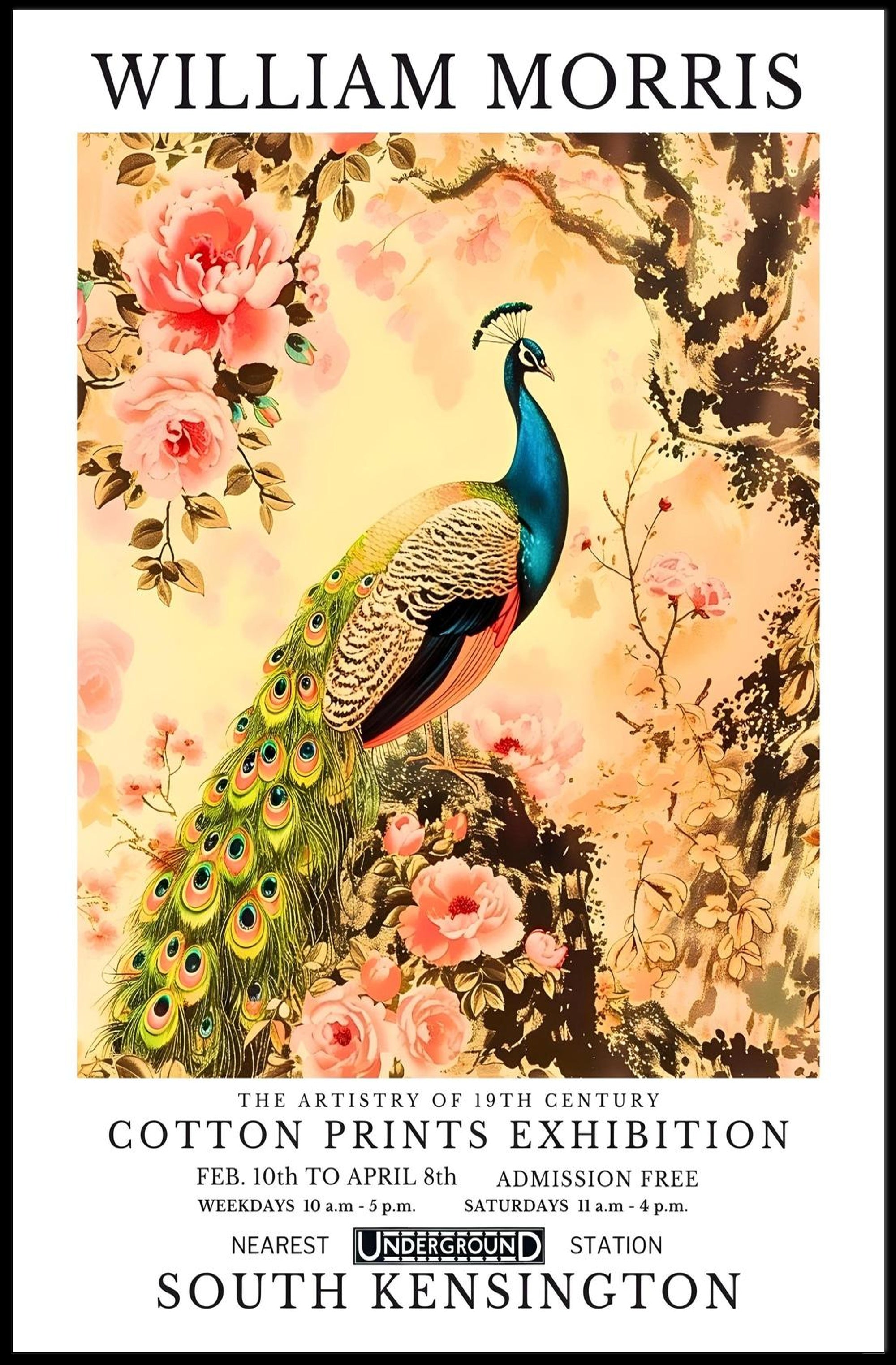 Cotton Prints Exhibition Peacock Poster Cultural or Heritage Poster