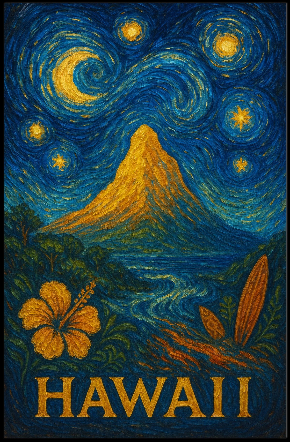 Starry Night in Hawaii Poster