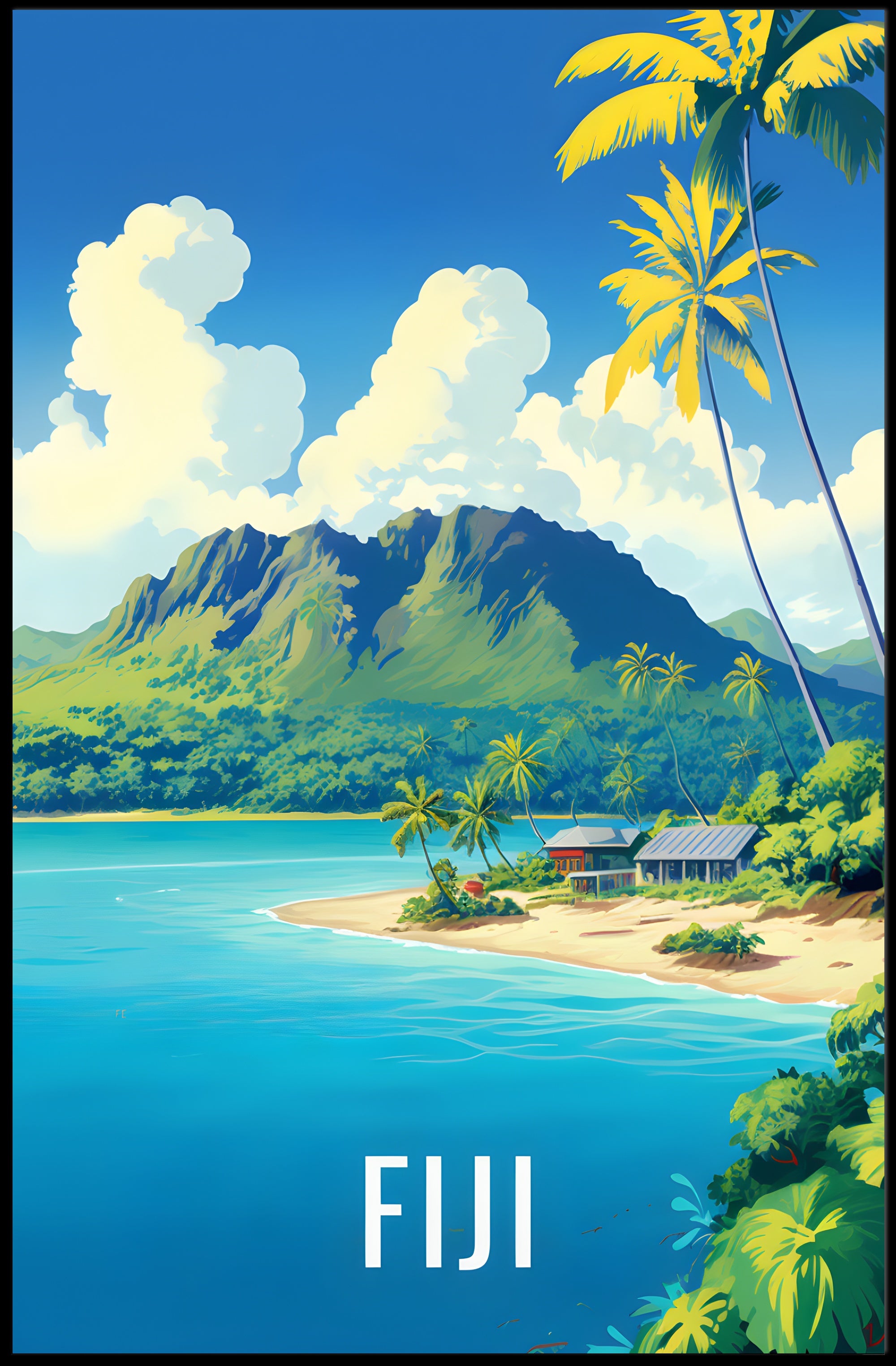 Tropical Paradise Scenic Art Travel Poster