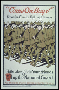 National Guard Enlistment WWII Military Recruitment Poster