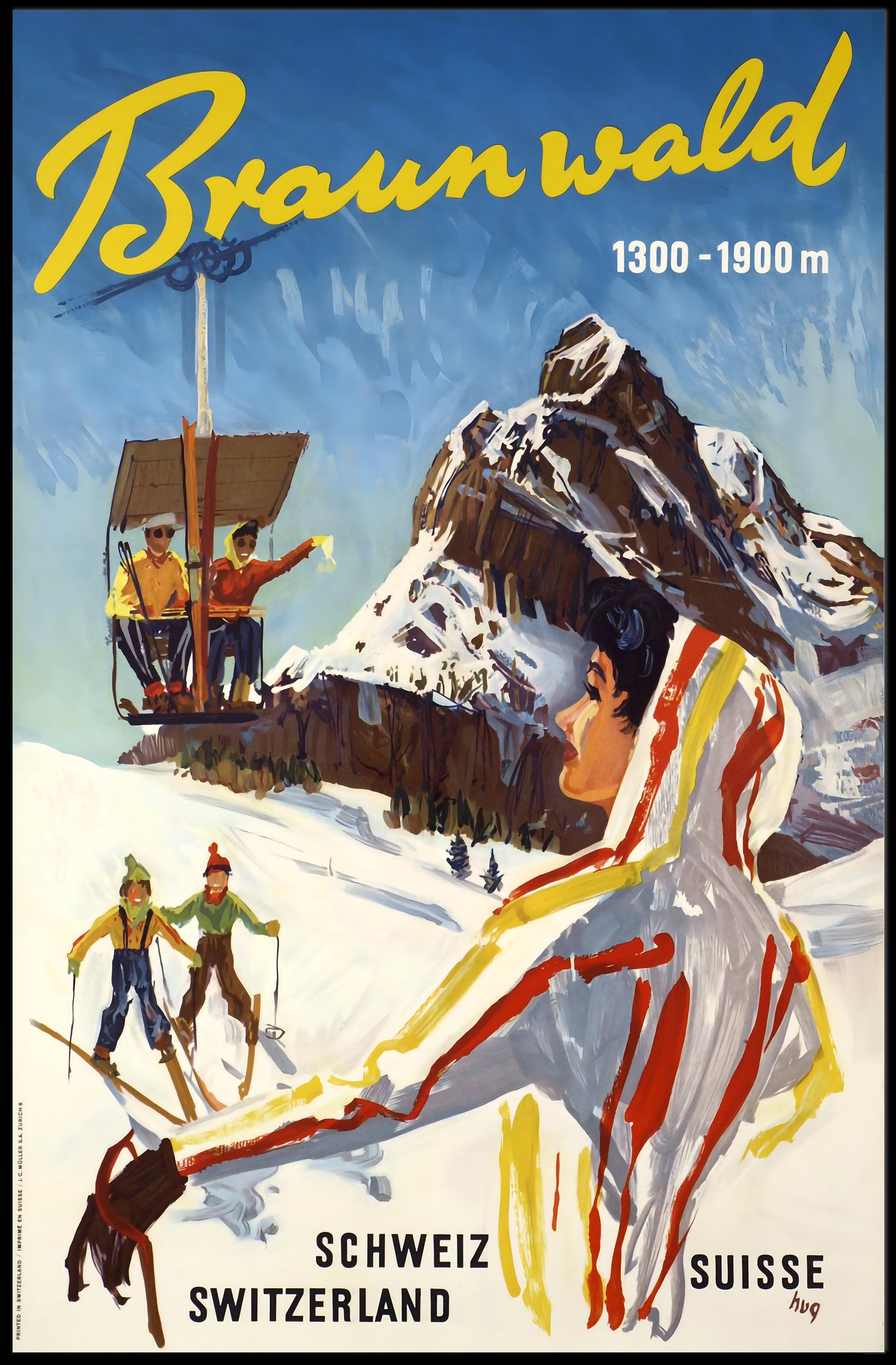 Braunwald Winter Sports Poster PosterGoat