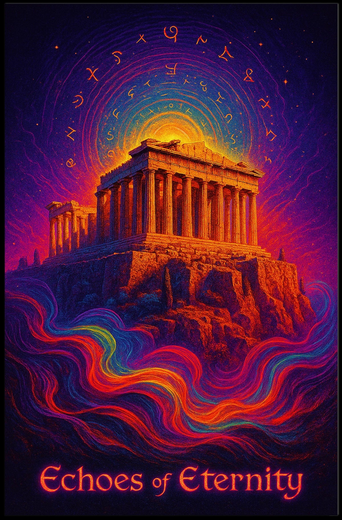 Echoes of Eternity: Surreal Greek Temple Poster