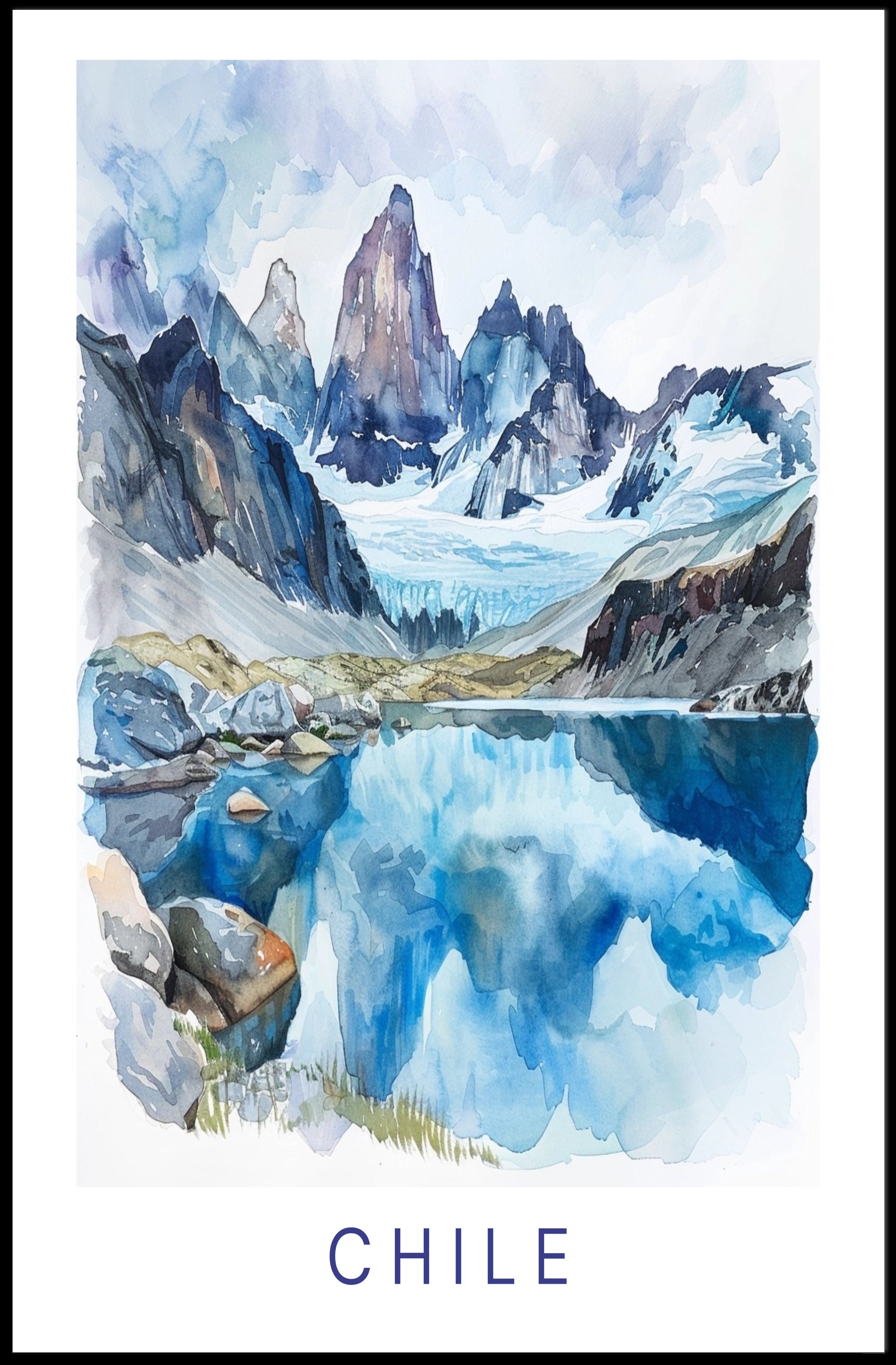 Chile's Majestic Mountainous Landscape Travel Poster PosterGoat