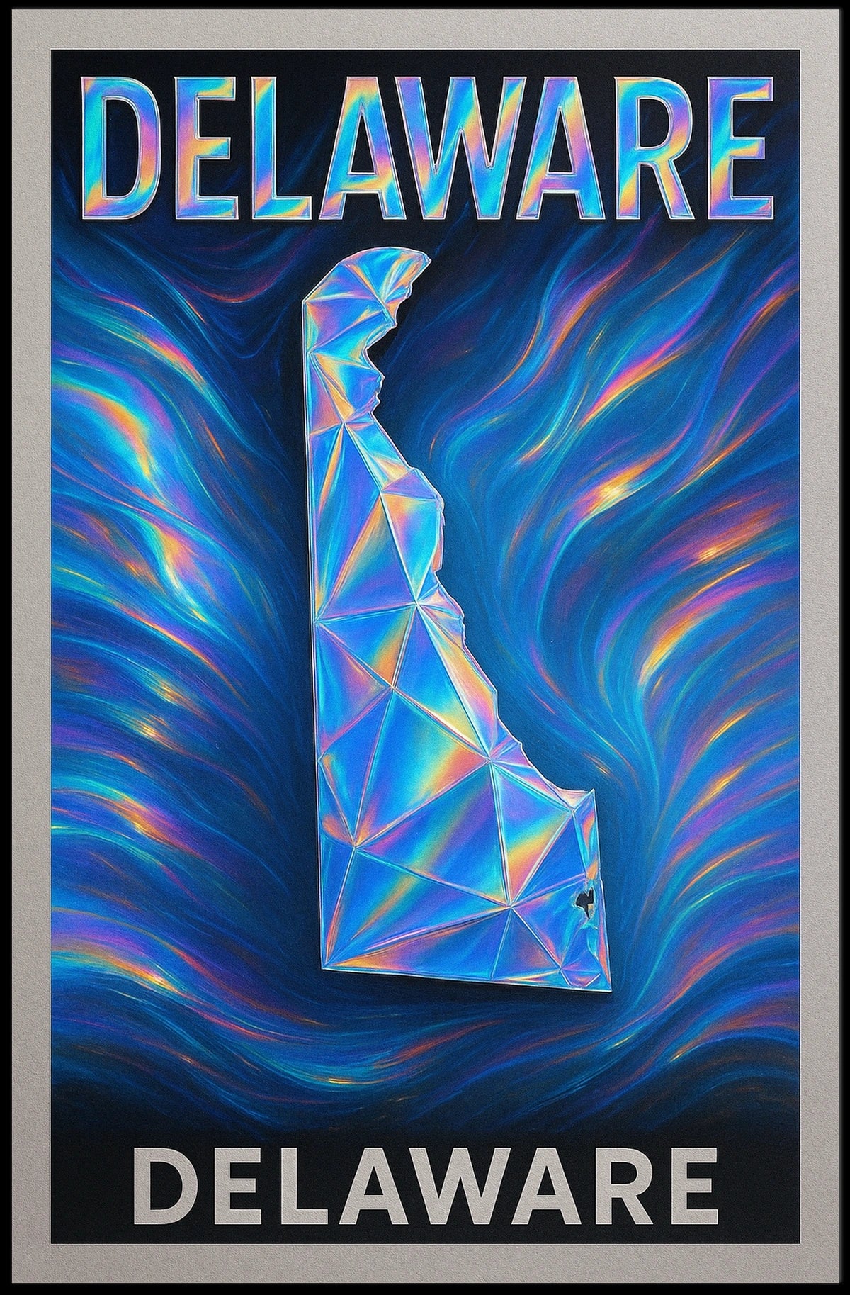 Delaware A Geometric Tribute Poster