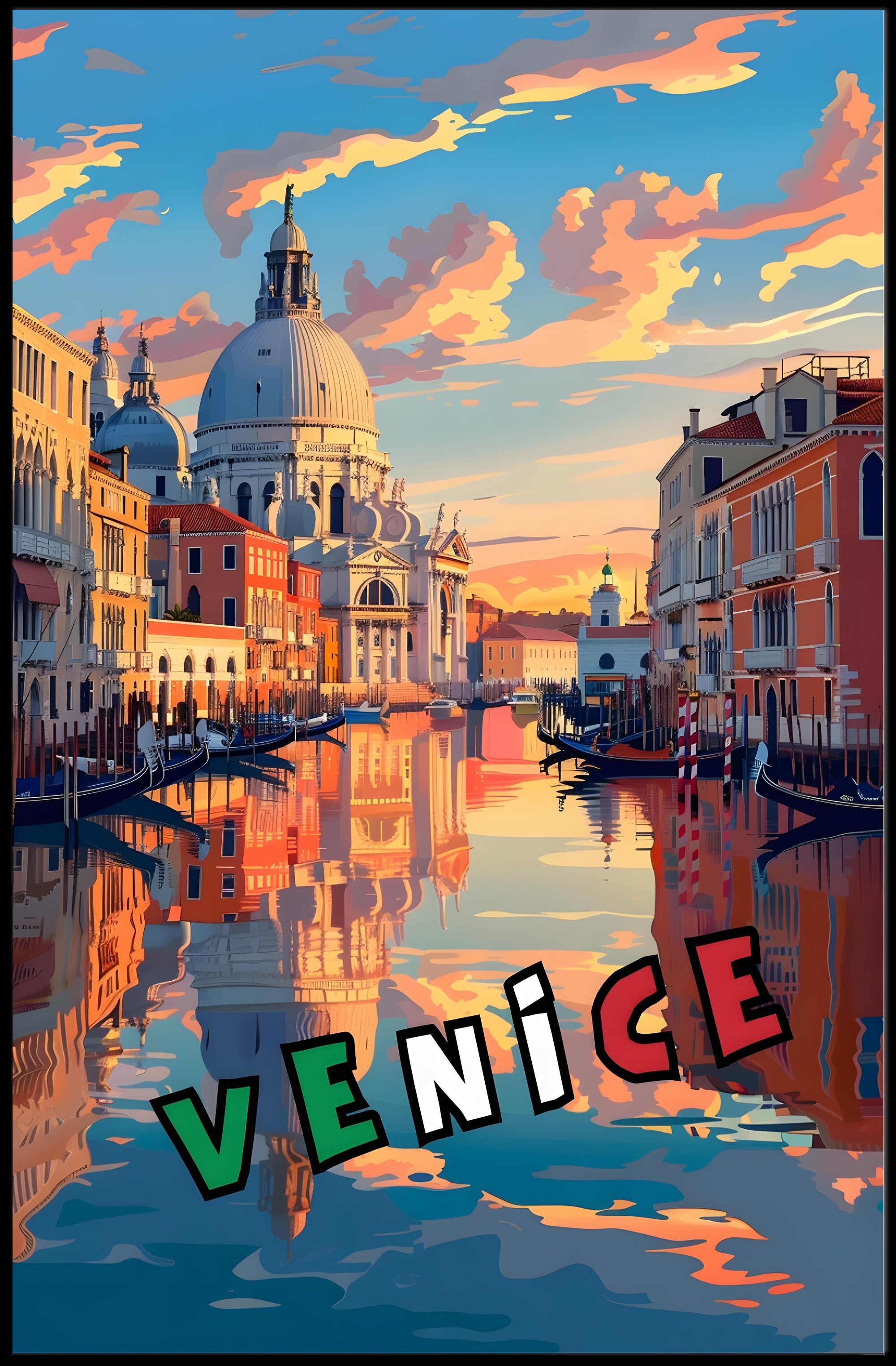 Scenic Venice at Sunset Poster