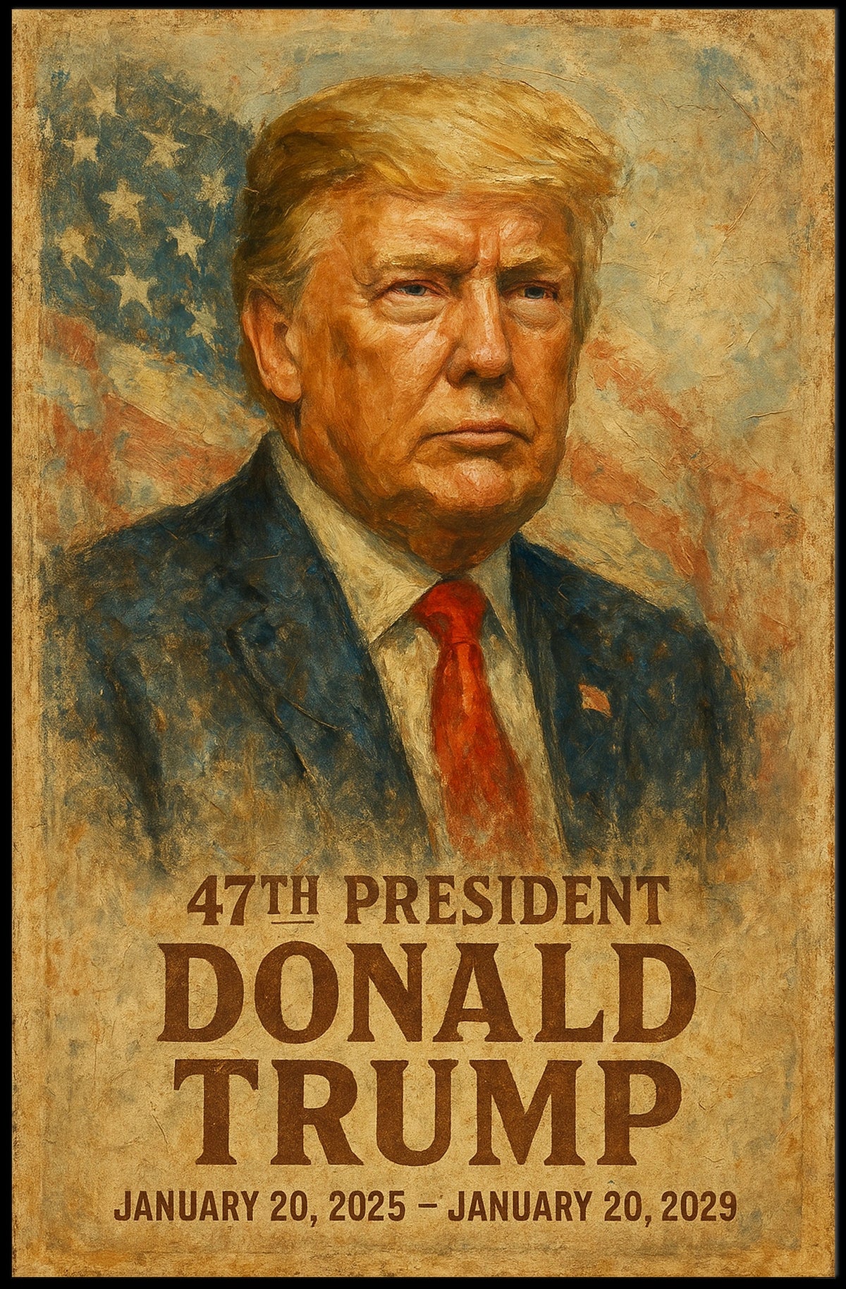 Steadfast Vision Leadership Trump Patriot Typography Poster
