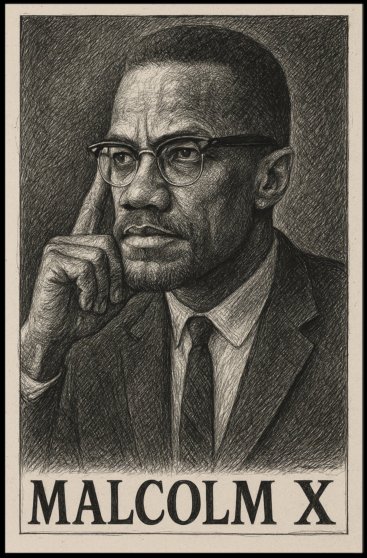 Malcolm X Portrait Poster