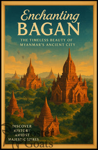 Bagan Travel Poster: Vintage Art of Timeless Beauty