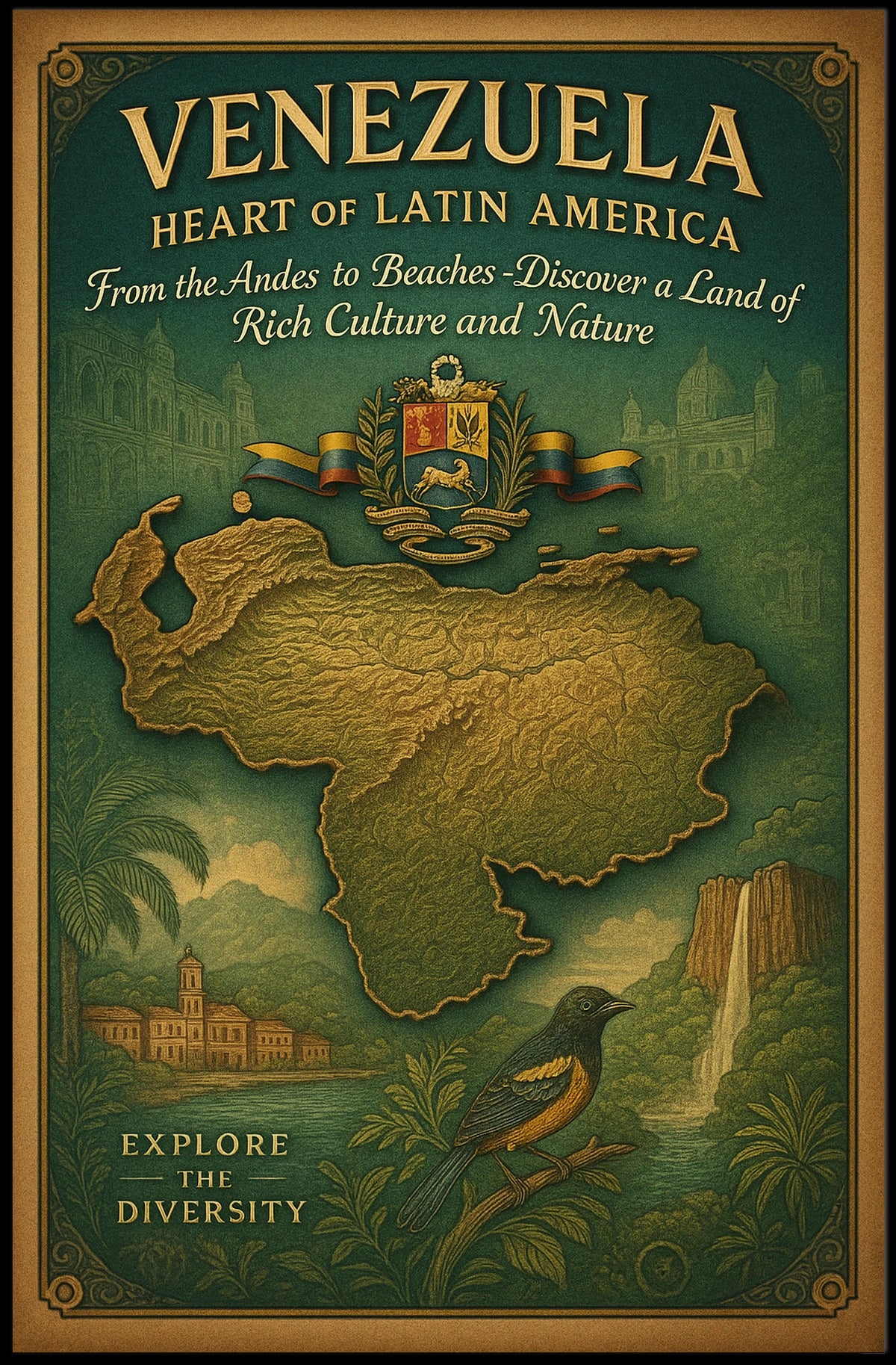 Venezuela Heart Of Latin America Poster