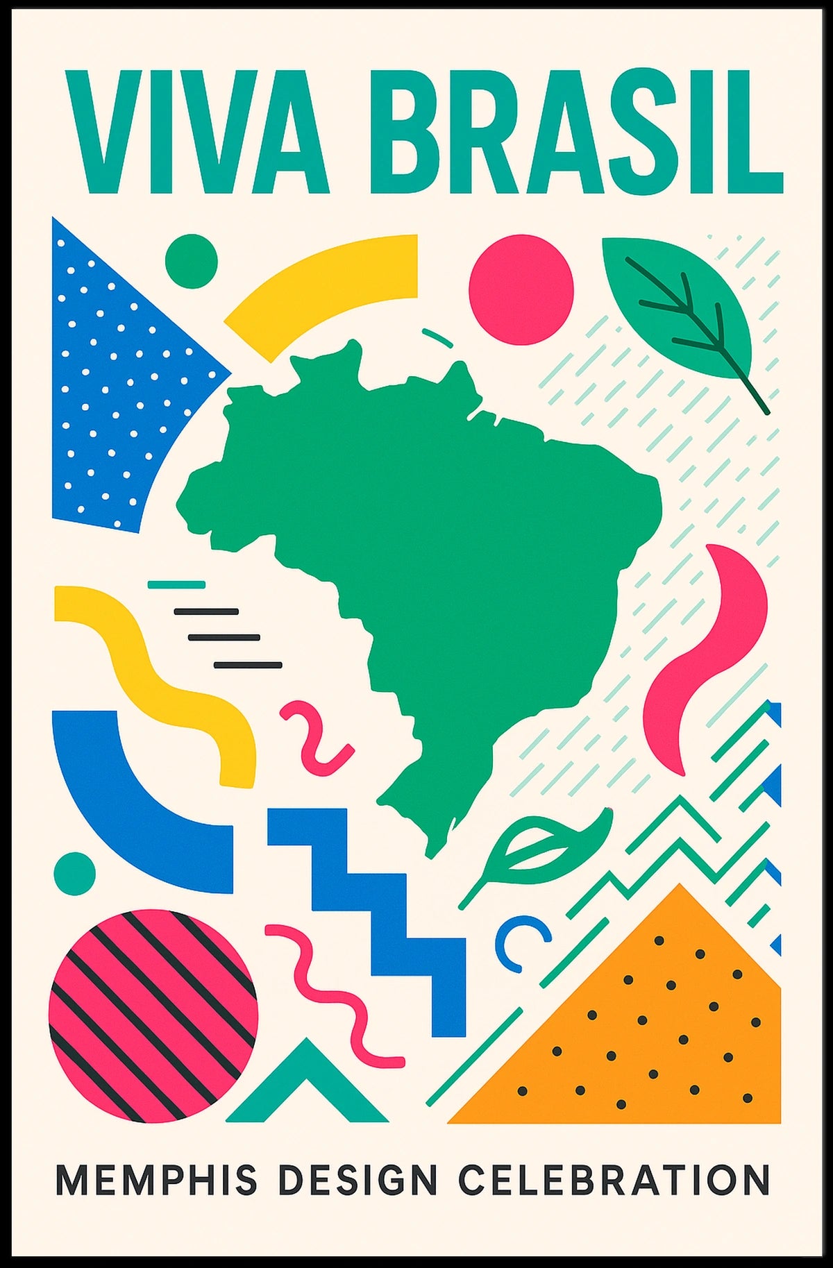 Viva Brasil Memphis Design Celebration Poster