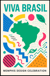 Viva Brasil Memphis Design Celebration Poster