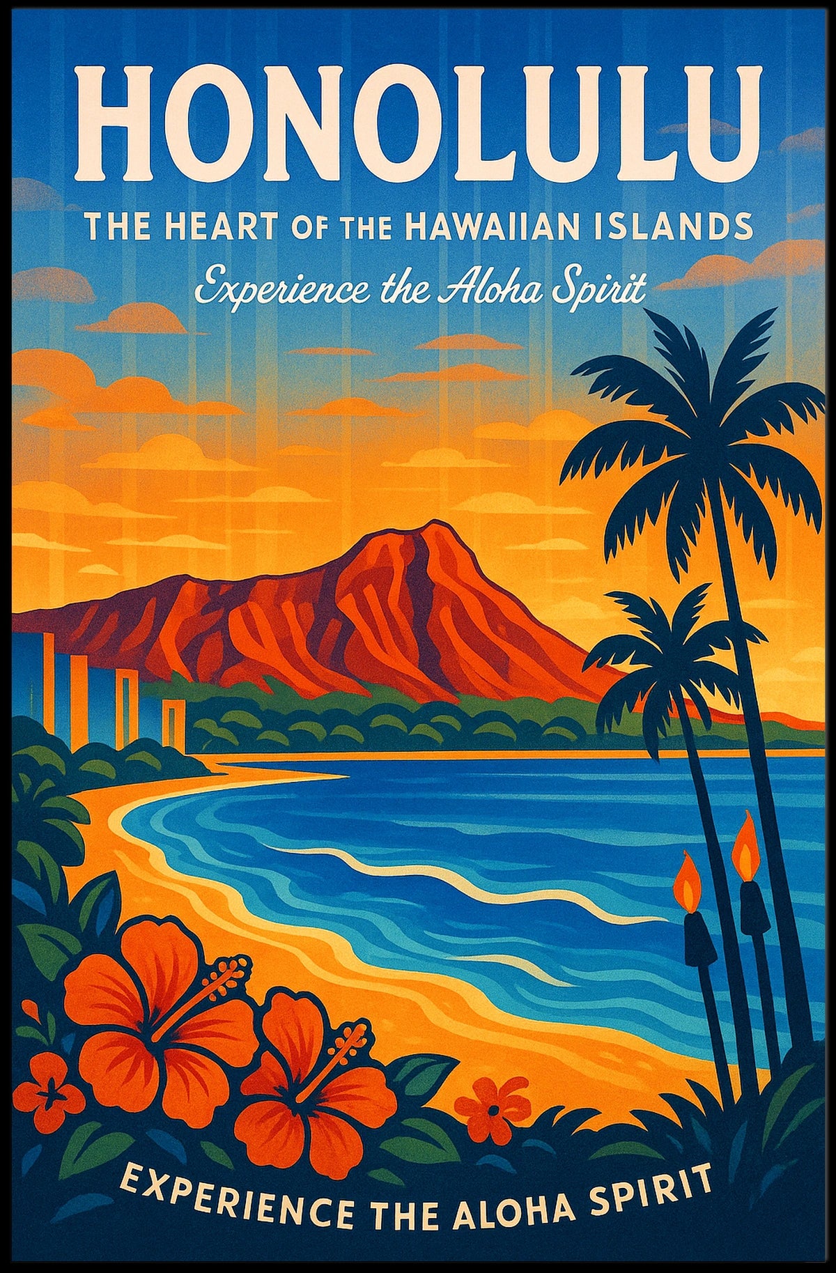 Experience the Aloha Spirit Honolulu Poster