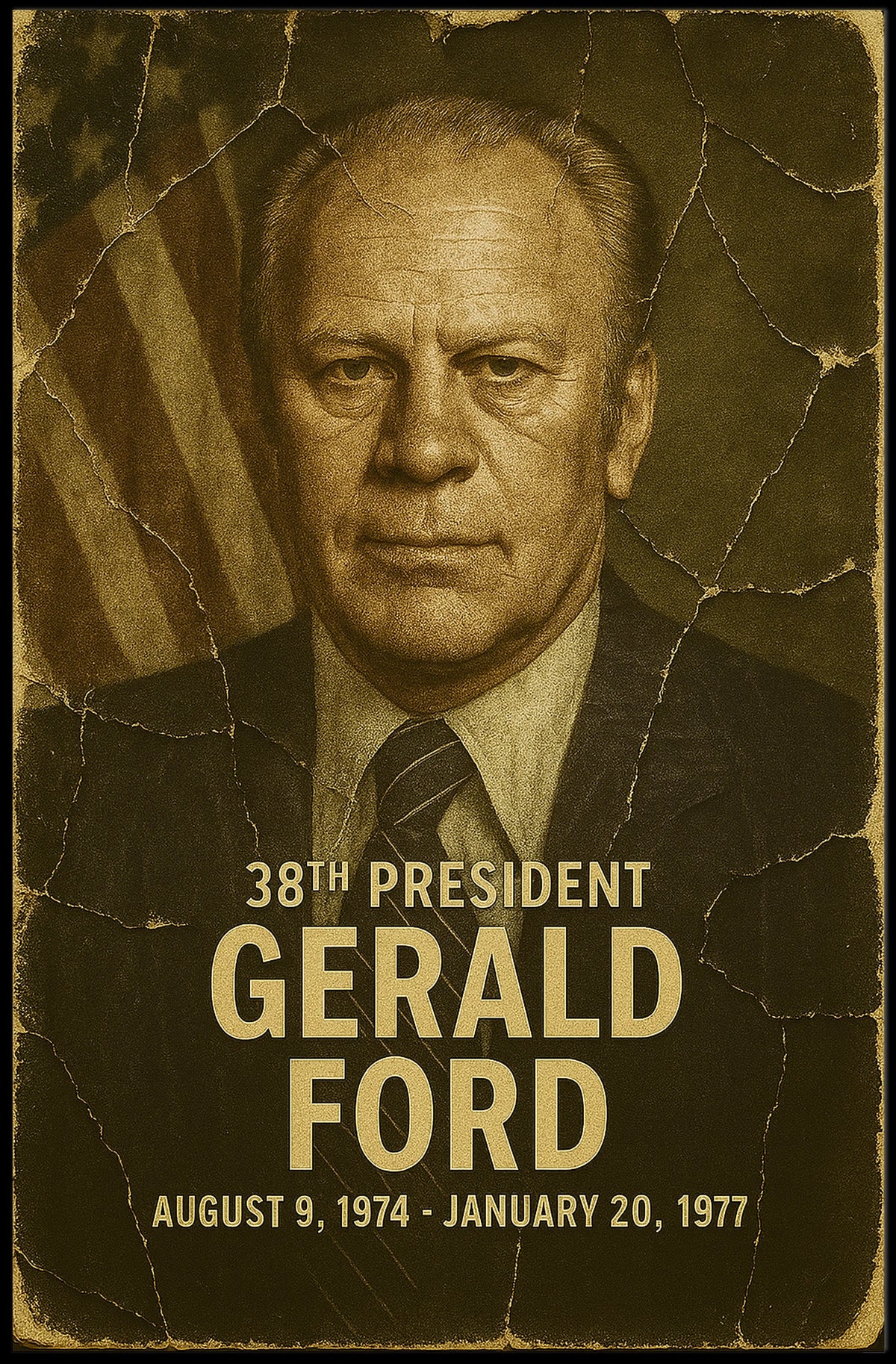 Gerald Ford 38th President of the United States Damaged Photograph Poster